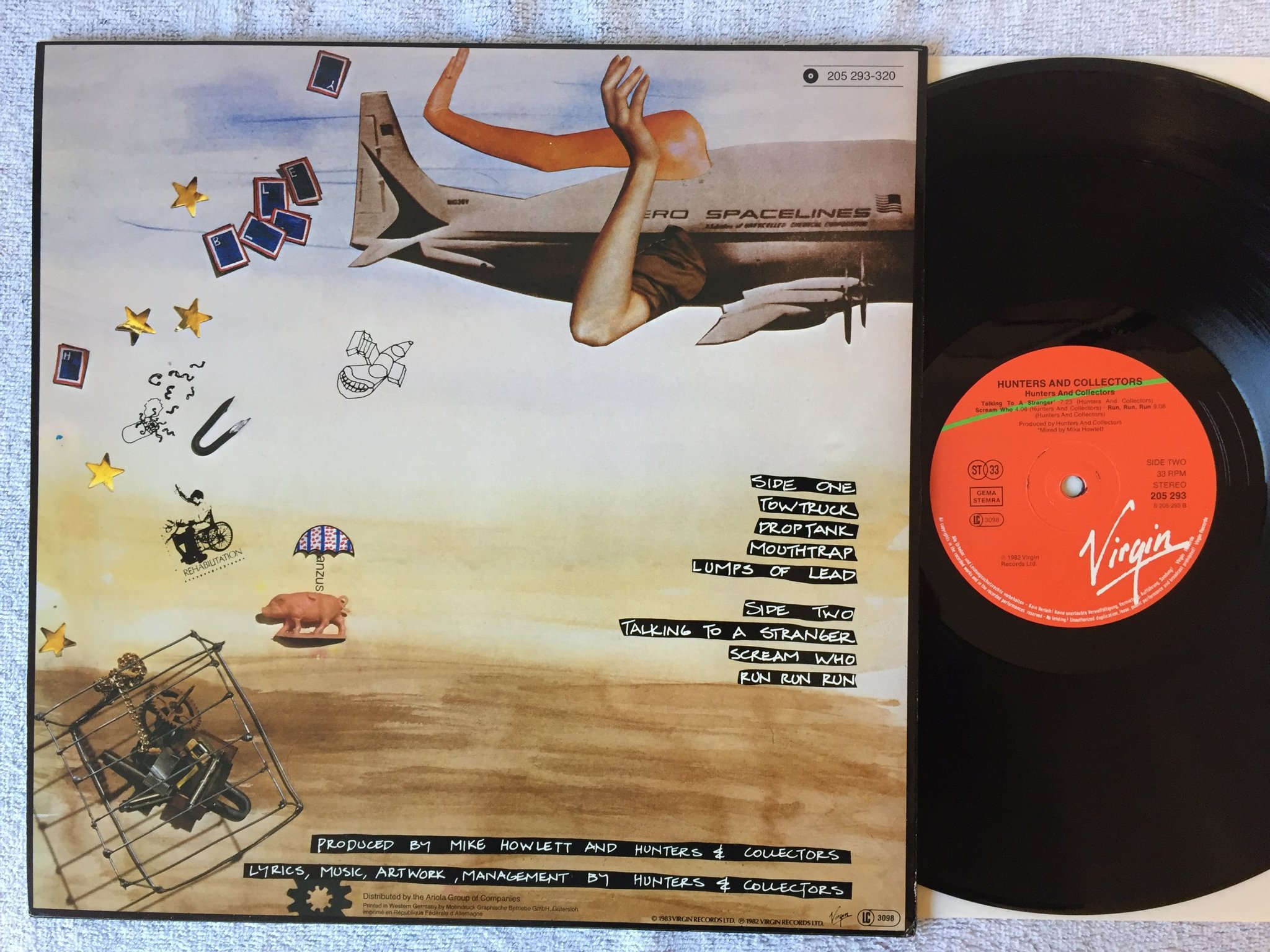 Omslagsbild för skivan HUNTERS + COLLECTORS s/t LP Ger VIRGIN 205 293-320