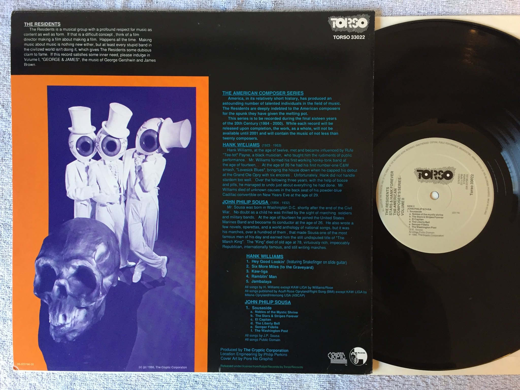 Omslagsbild för skivan THE RESIDENTS stars & hank forever LP -86 Hol TORSO 33022