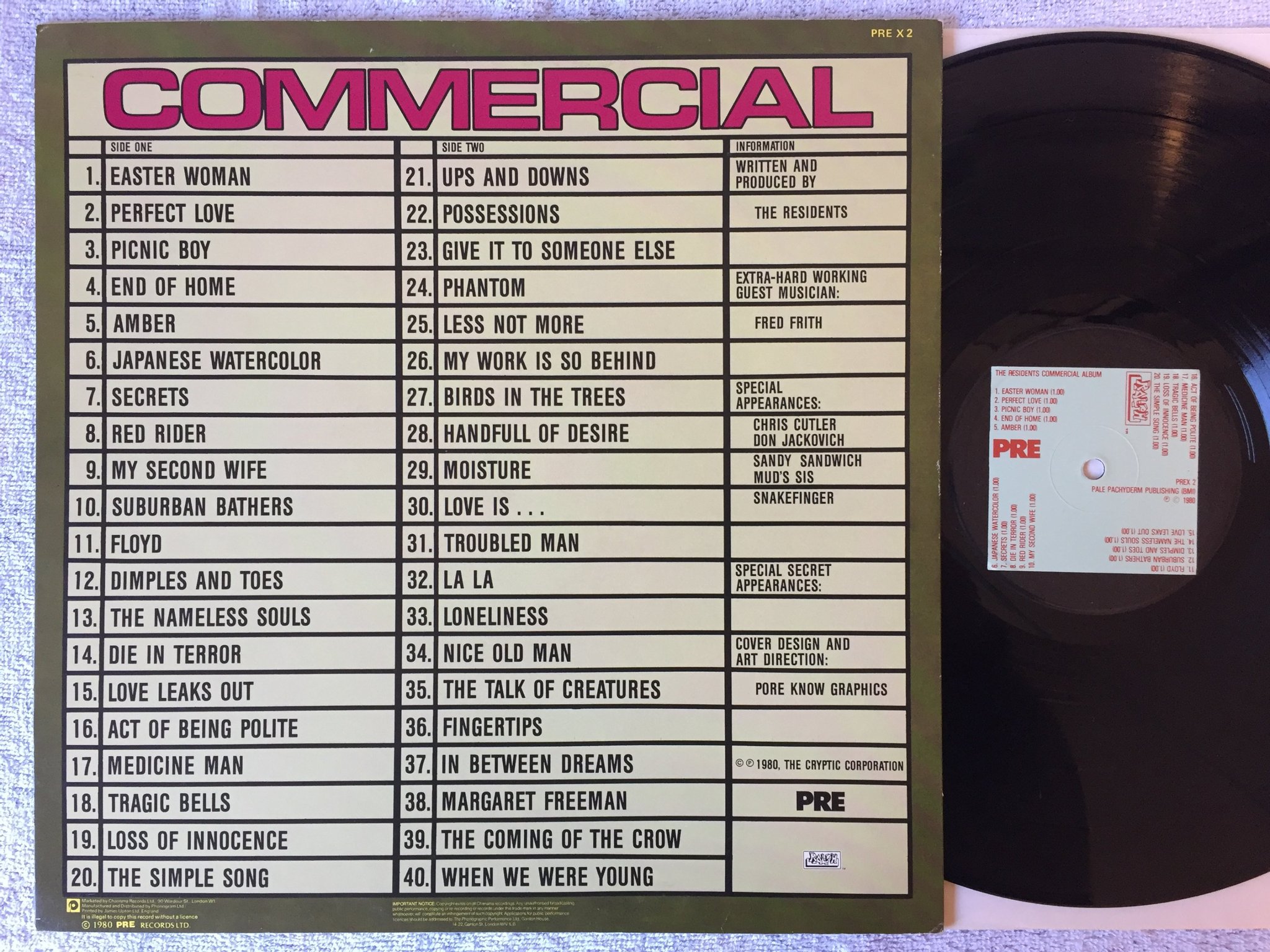 Omslagsbild för skivan THE RESIDENTS Commercial Album LP -80 RALPH PREX 2