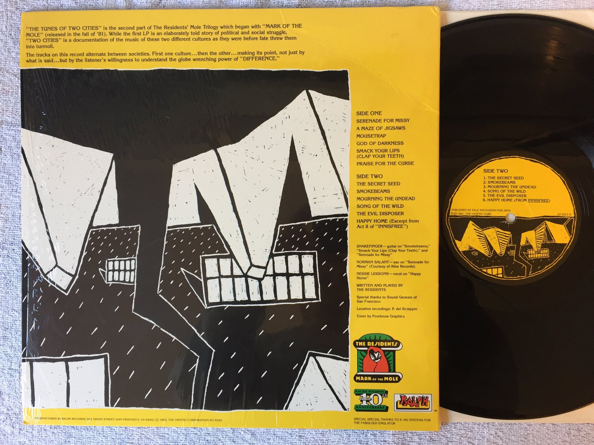 Omslagsbild för skivan THE RESIDENTS The Tunes Of Two Cities LP -828 US RALPH RZ 8202