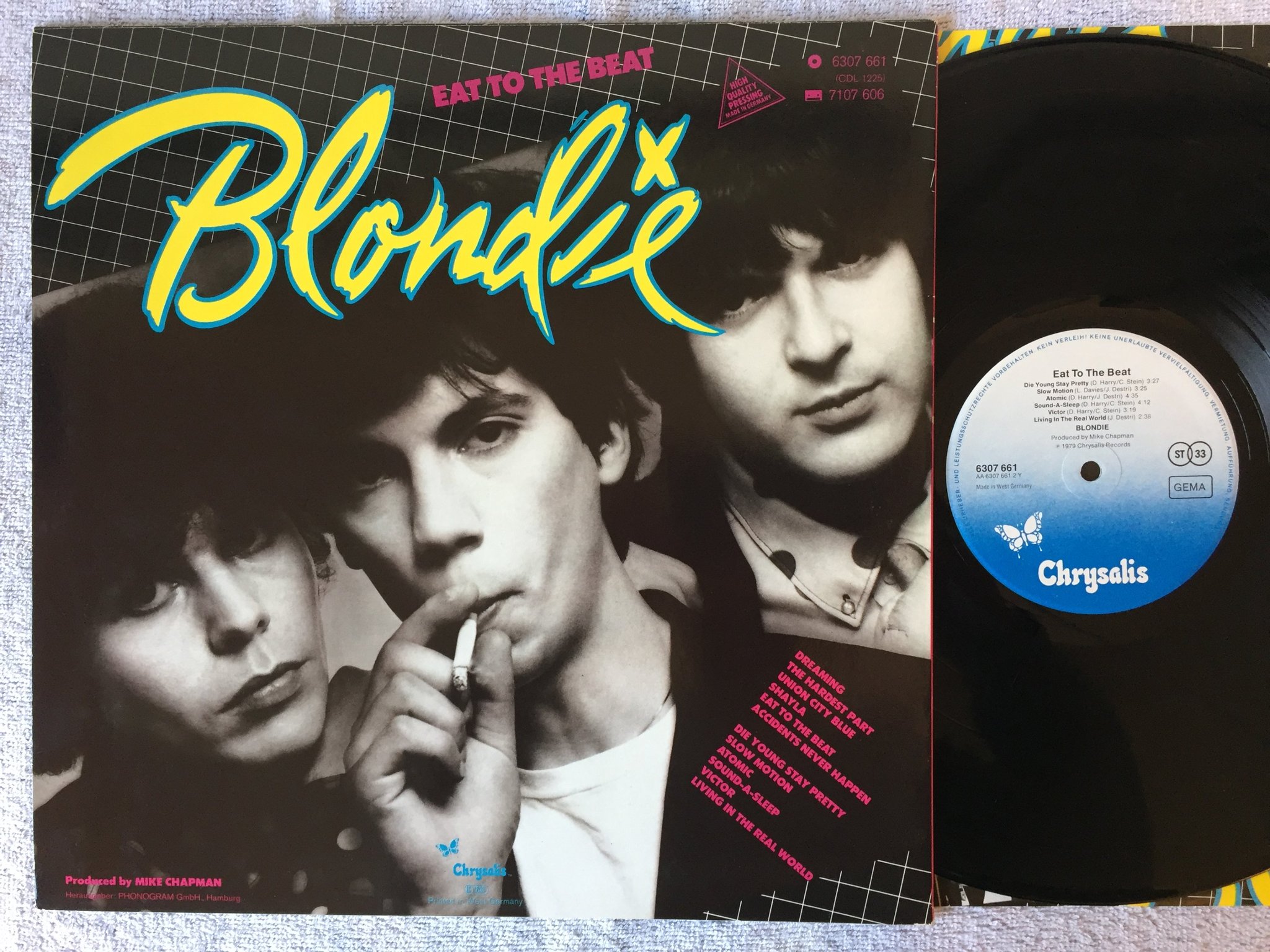 Omslagsbild för skivan BLONDIE eat to the beat LP -79 Ger CHRYSALIS 6307 661