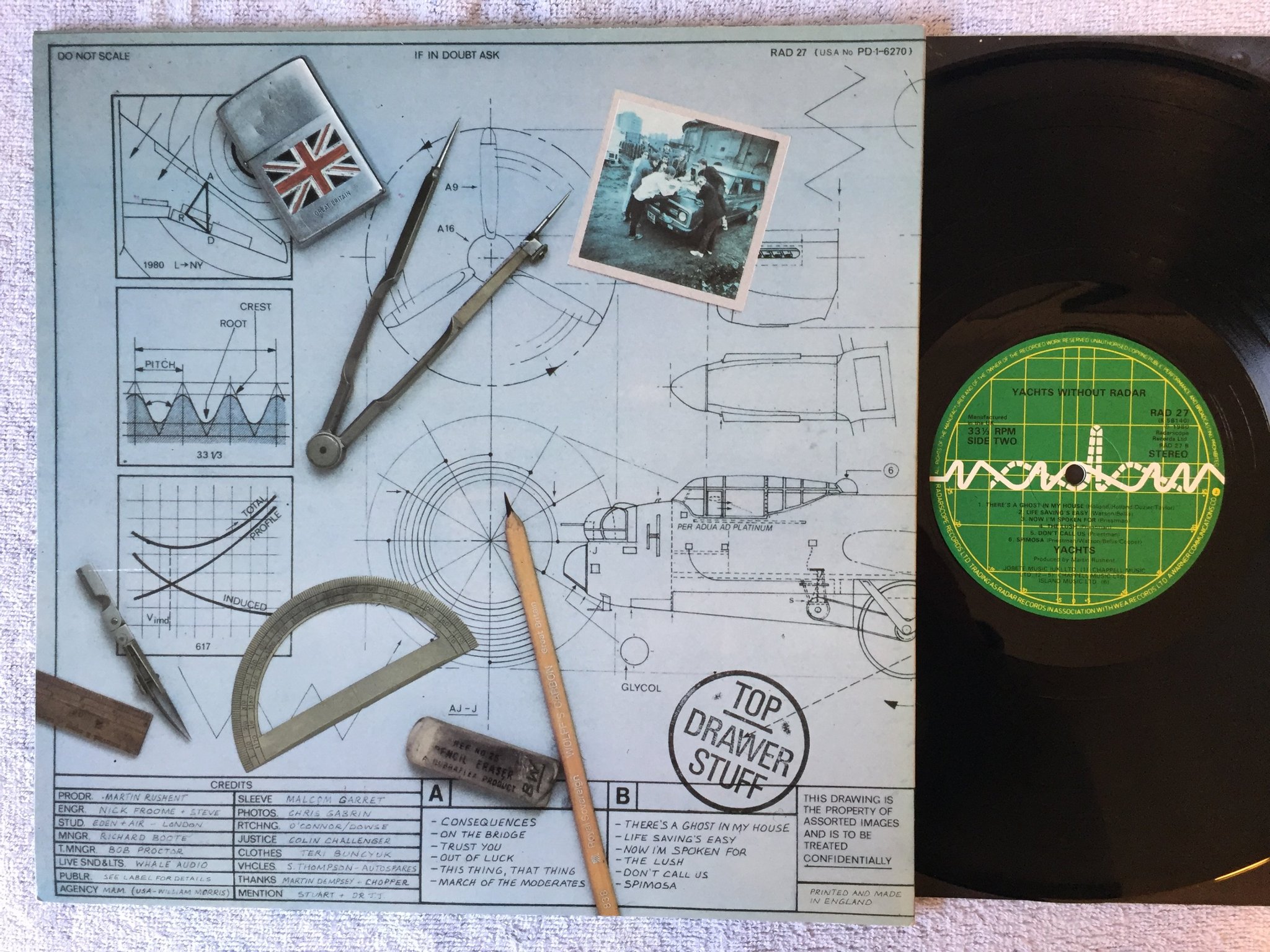 Omslagsbild för skivan YACHTS without radar LP -80 UK RADAR RAD 27