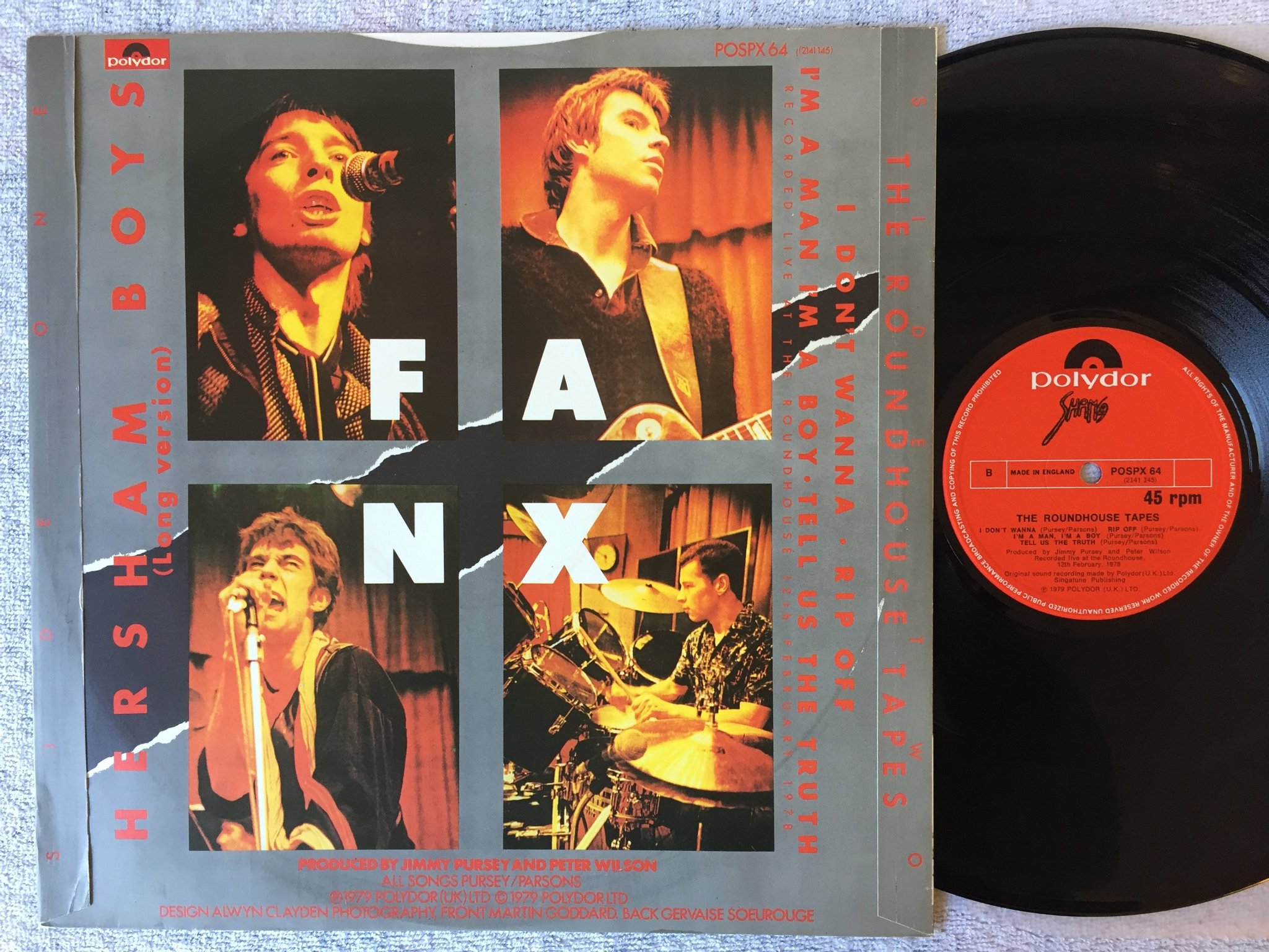 Omslagsbild för skivan SHAM 69 Hersham Boys  12"single -79 UK POLYDOR POSPX 64