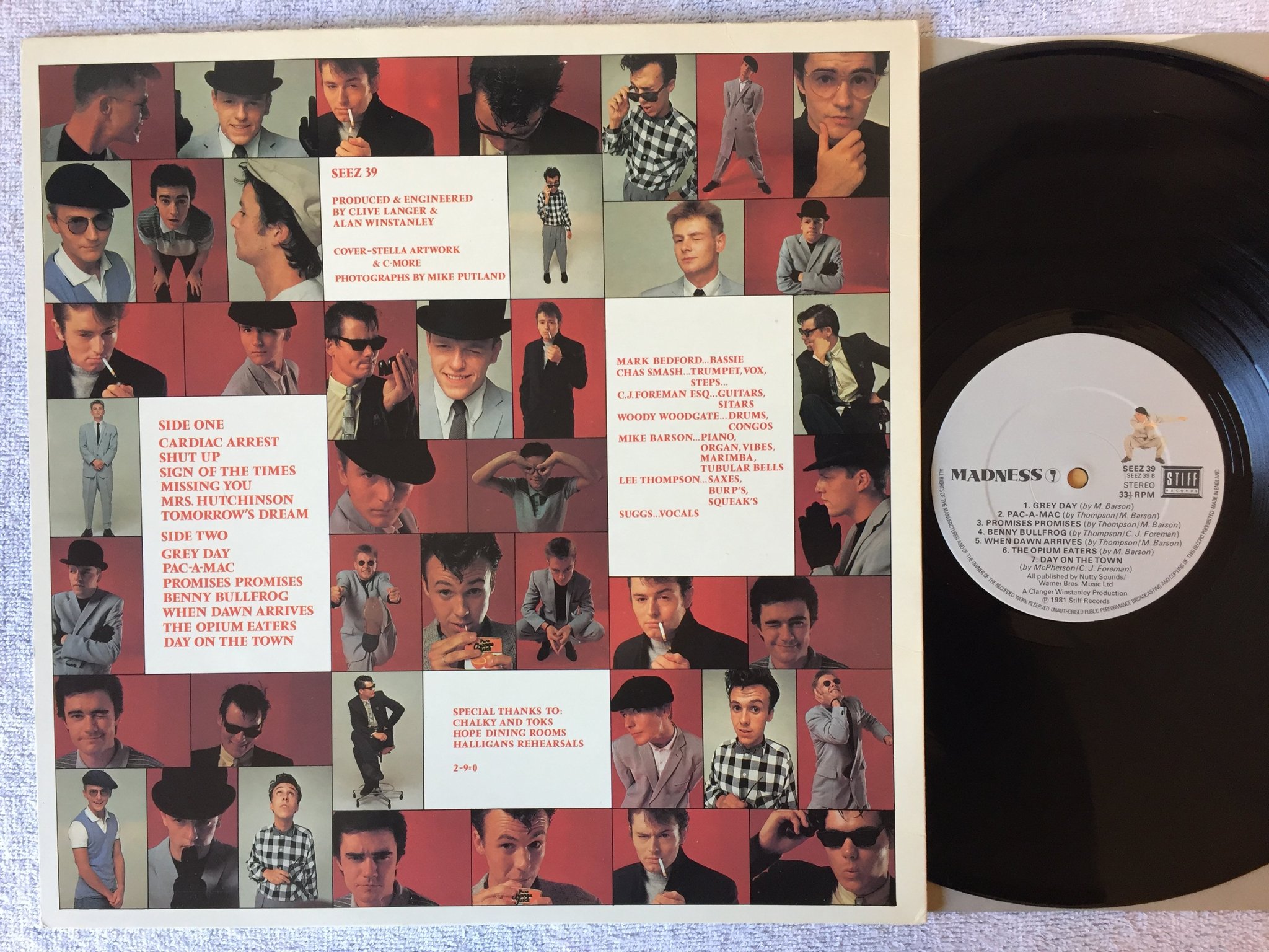 Omslagsbild för skivan MADNESS "7" LP -81 UK STIFF SEEZ 39