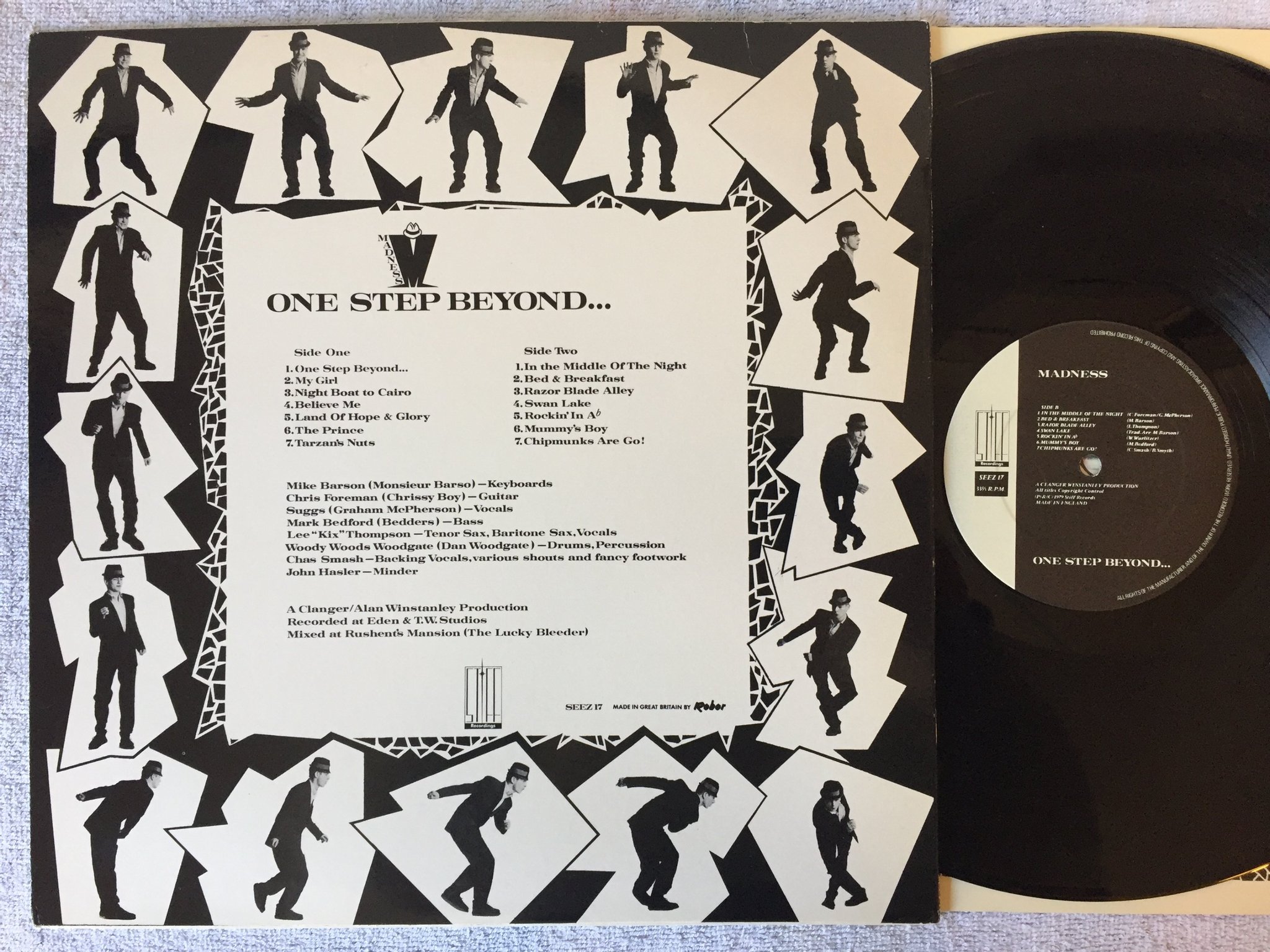 Omslagsbild för skivan MADNESS One Step Beyond... LP -79 UK STIFF SEEZ 17 MISPRINT 