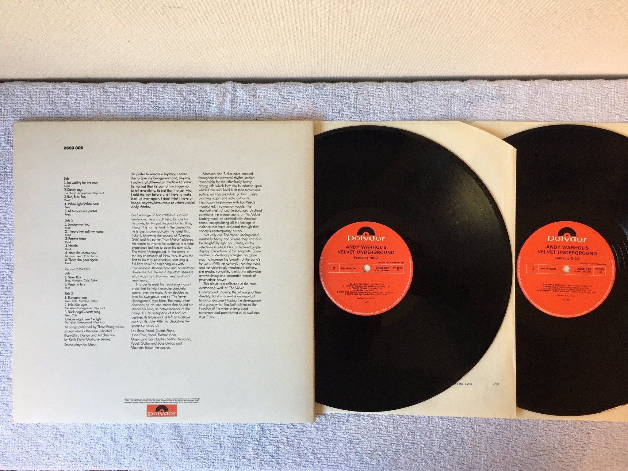 Omslagsbild för skivan ANDY WARHOL 'S VELVET UNDERGROUND feat NICO LP UK POLYDOR 2354011