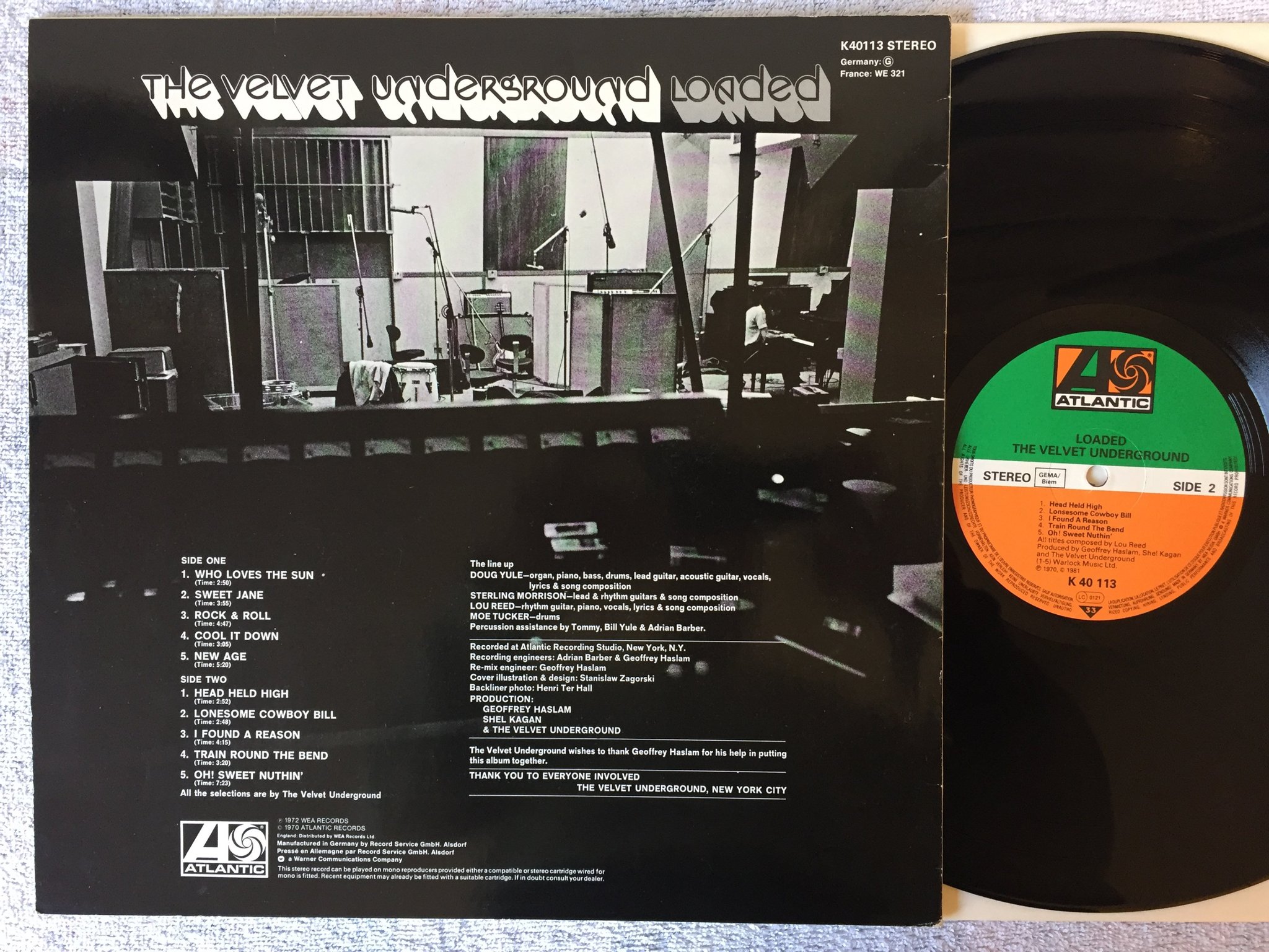 Omslagsbild för skivan THE VELVET UNDERGROUND loaded LP Ger ATLANTIC K40113