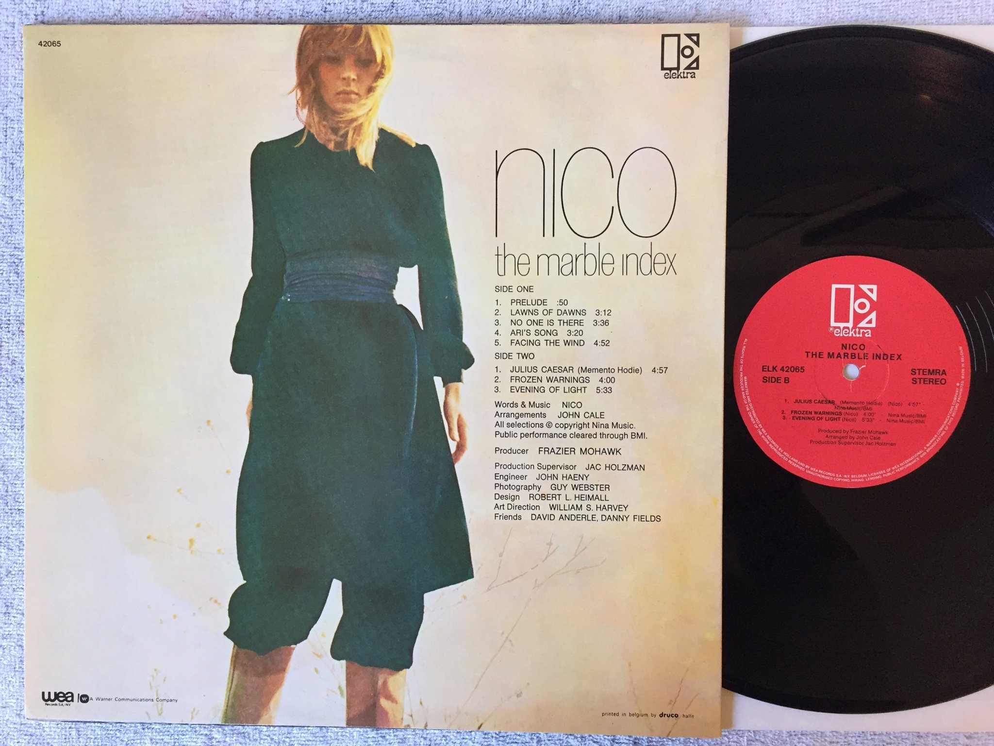 Omslagsbild för skivan NICO the marble index LP re Hol ELEKTRA ELK 42.065