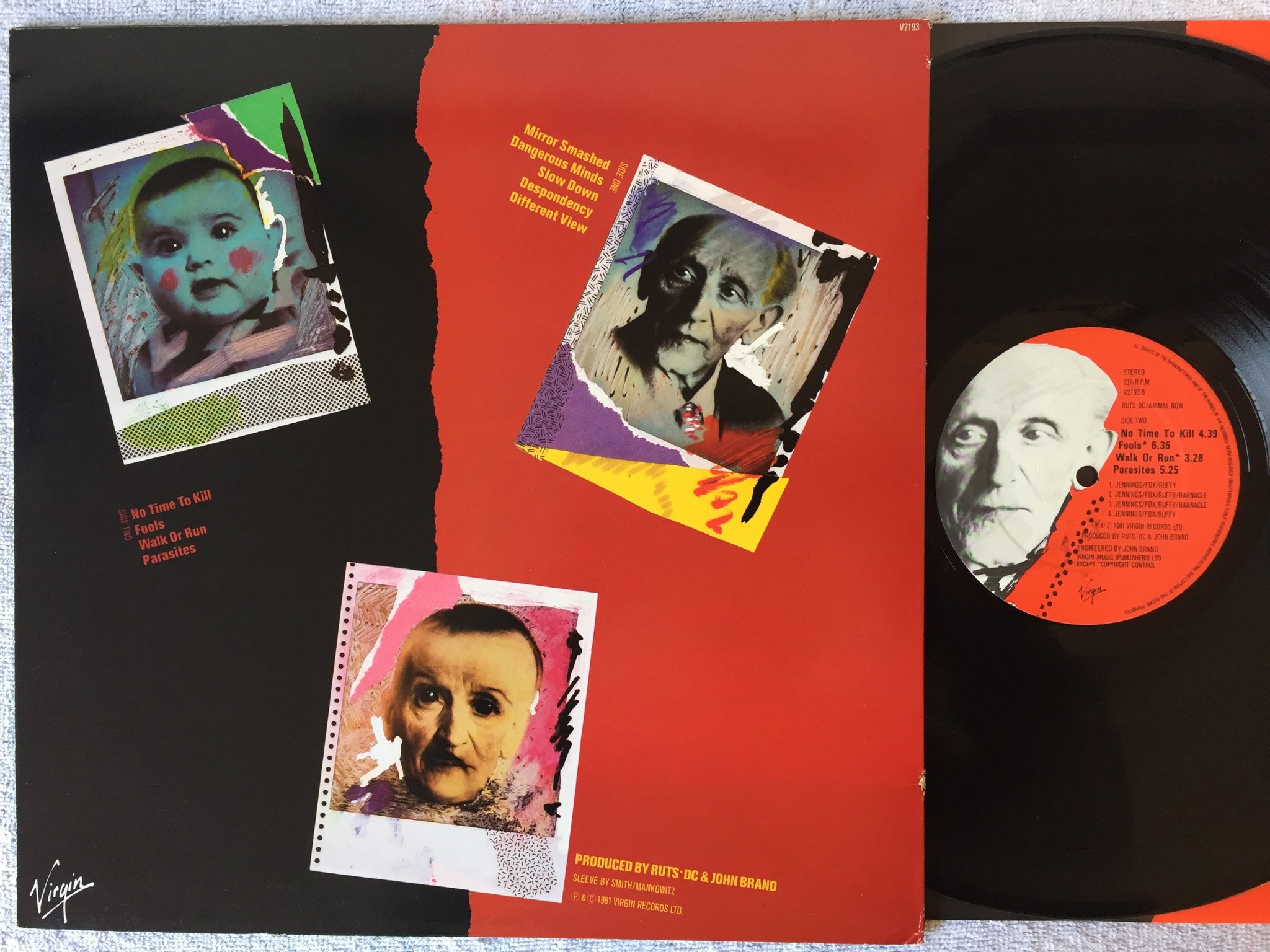 Omslagsbild för skivan RUTS DC  animal now LP -81 UK VIRGIN V2193