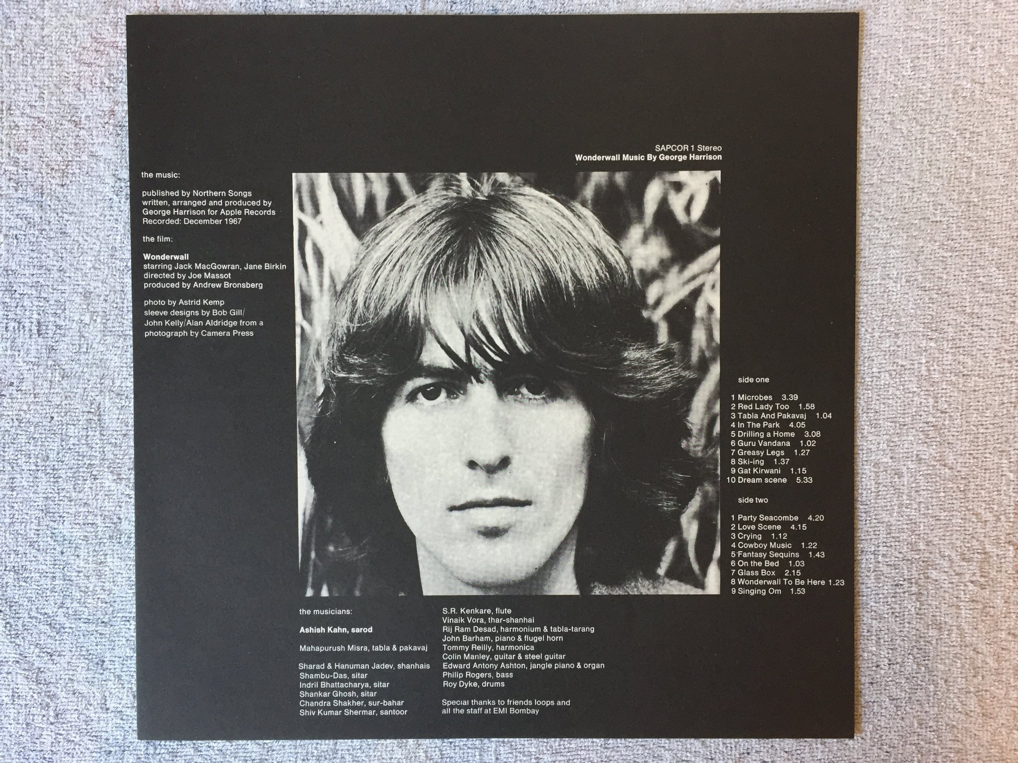 Omslagsbild för skivan GEORGE HARRISON wonderwal music LP Australia APPLE SAPCOR-1 rare!!!