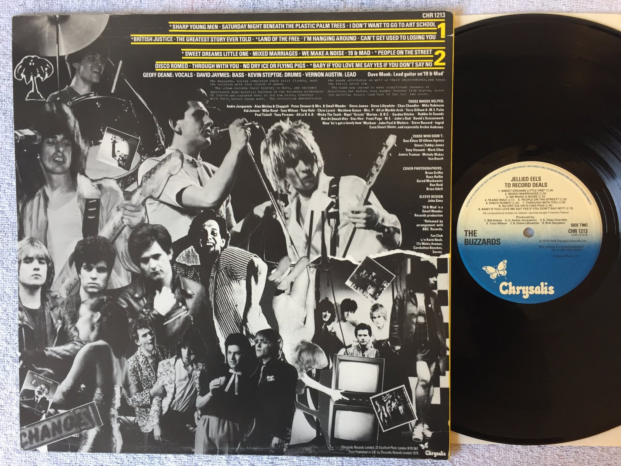 Omslagsbild för skivan THE BUZZARDS Jellied Eels To Record Deals LP -79 UK chrysalis CHR 1213