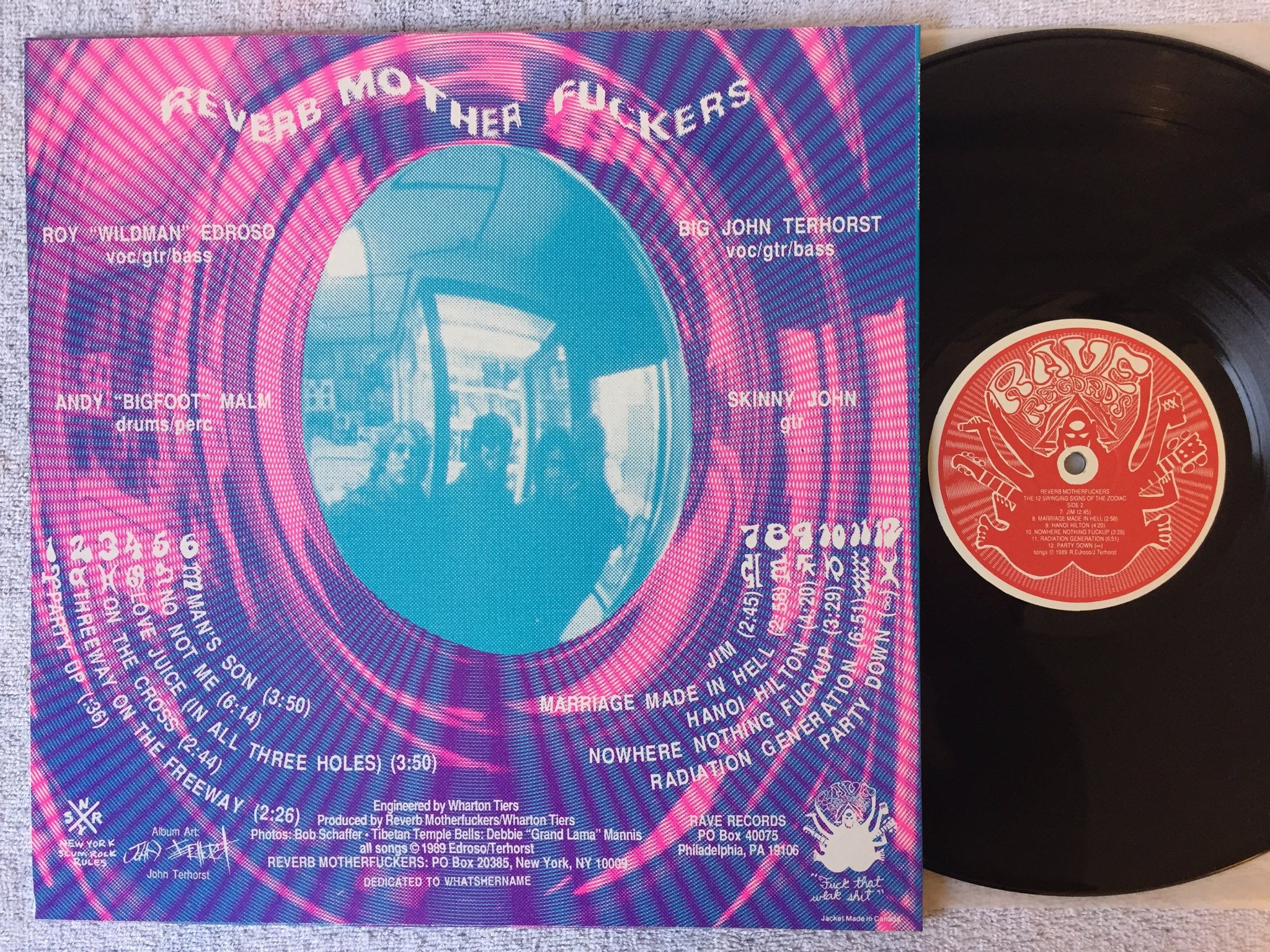 Omslagsbild för skivan REVERB MOTHERFUCKERS The 12 Swinging Signs Of The Zodiac LP -89 US rave 006