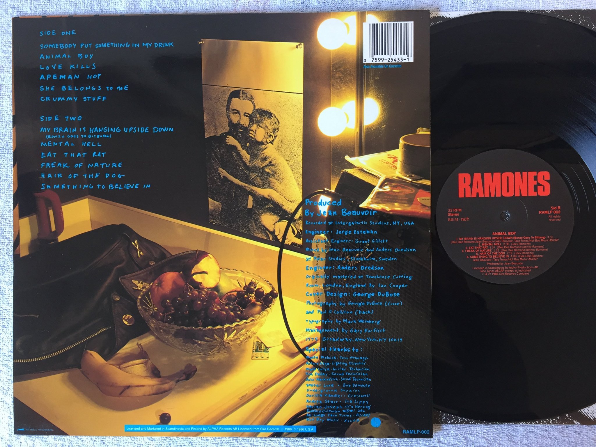 Omslagsbild för skivan RAMONES animal boy LP -86 ncb RAMLP 002 