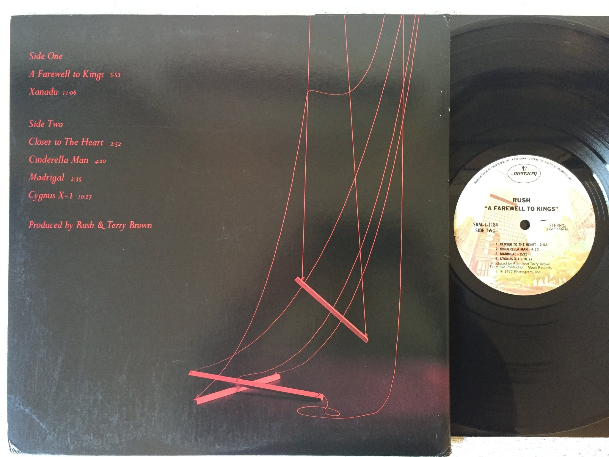 Omslagsbild för skivan RUSH a farewell to kings LP -77 US MERCURY SRM-1 1184