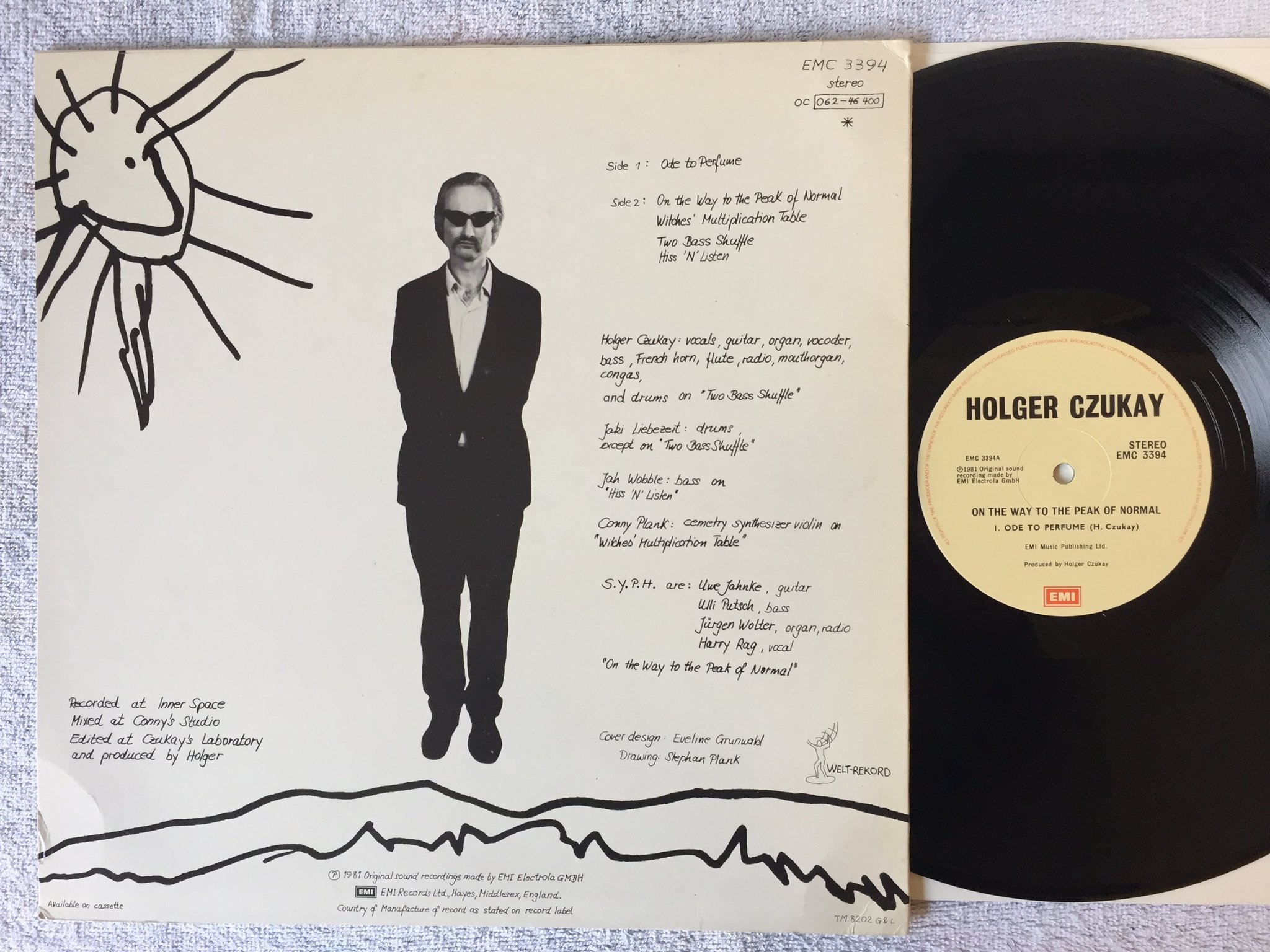 Omslagsbild för skivan HOLGER CZUKAY On The Way To The Peak Of Normal LP -81 UK EMI EMC 3394