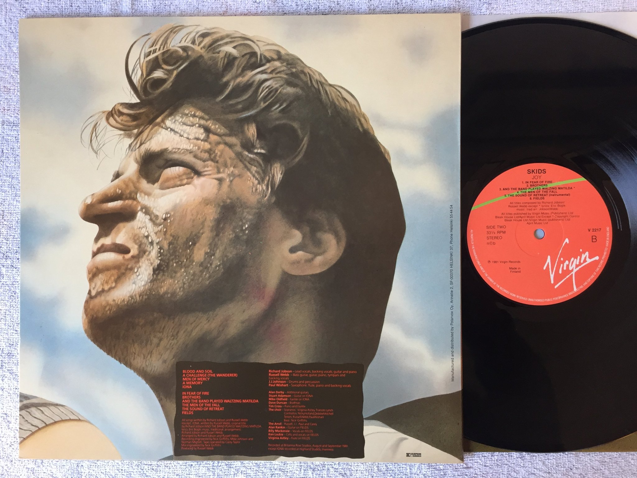 Omslagsbild för skivan SKIDS joy LP -81 Finland VIRGIN V2217