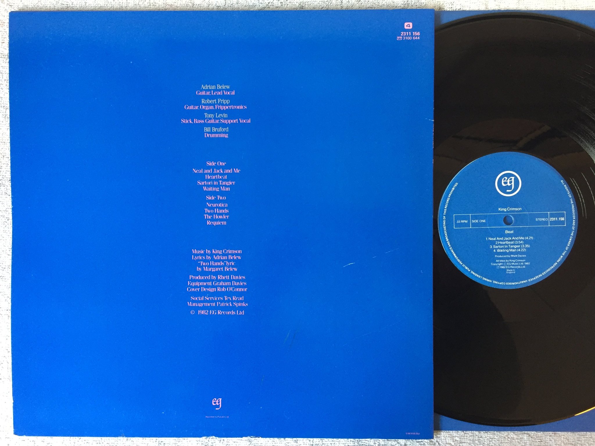 Omslagsbild för skivan KING CRIMSON beat LP -82 UK EG 2311 156