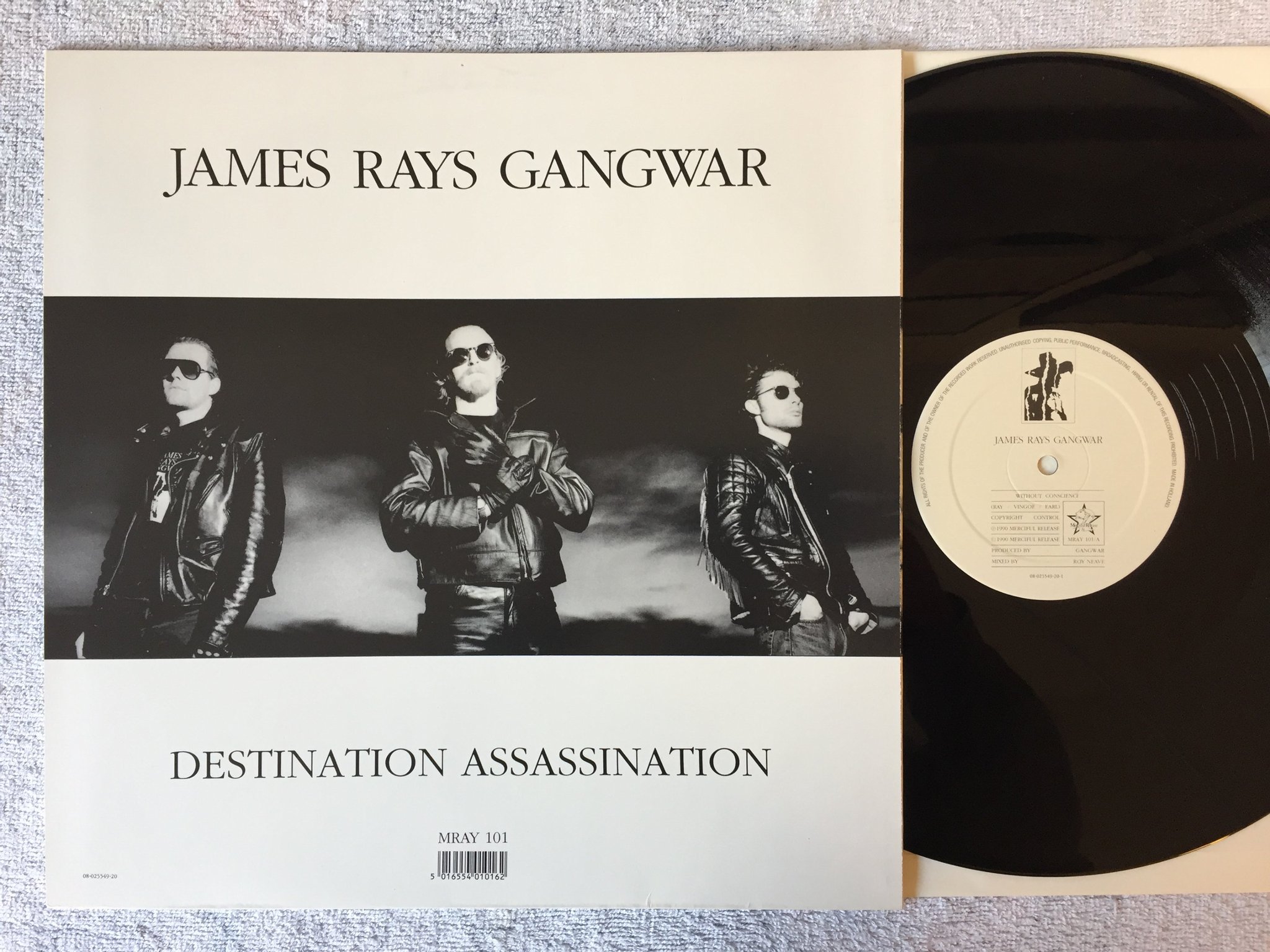 Omslagsbild för skivan JAMES RAYS GANGWAR without conscience 12"single -90 UK MERCIFUL MRAY 101