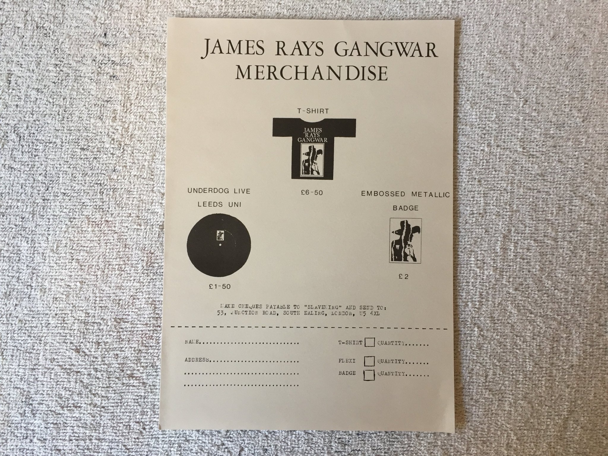 Omslagsbild för skivan JAMES RAYS GANGWAR without conscience 12"single -90 UK MERCIFUL MRAY 101