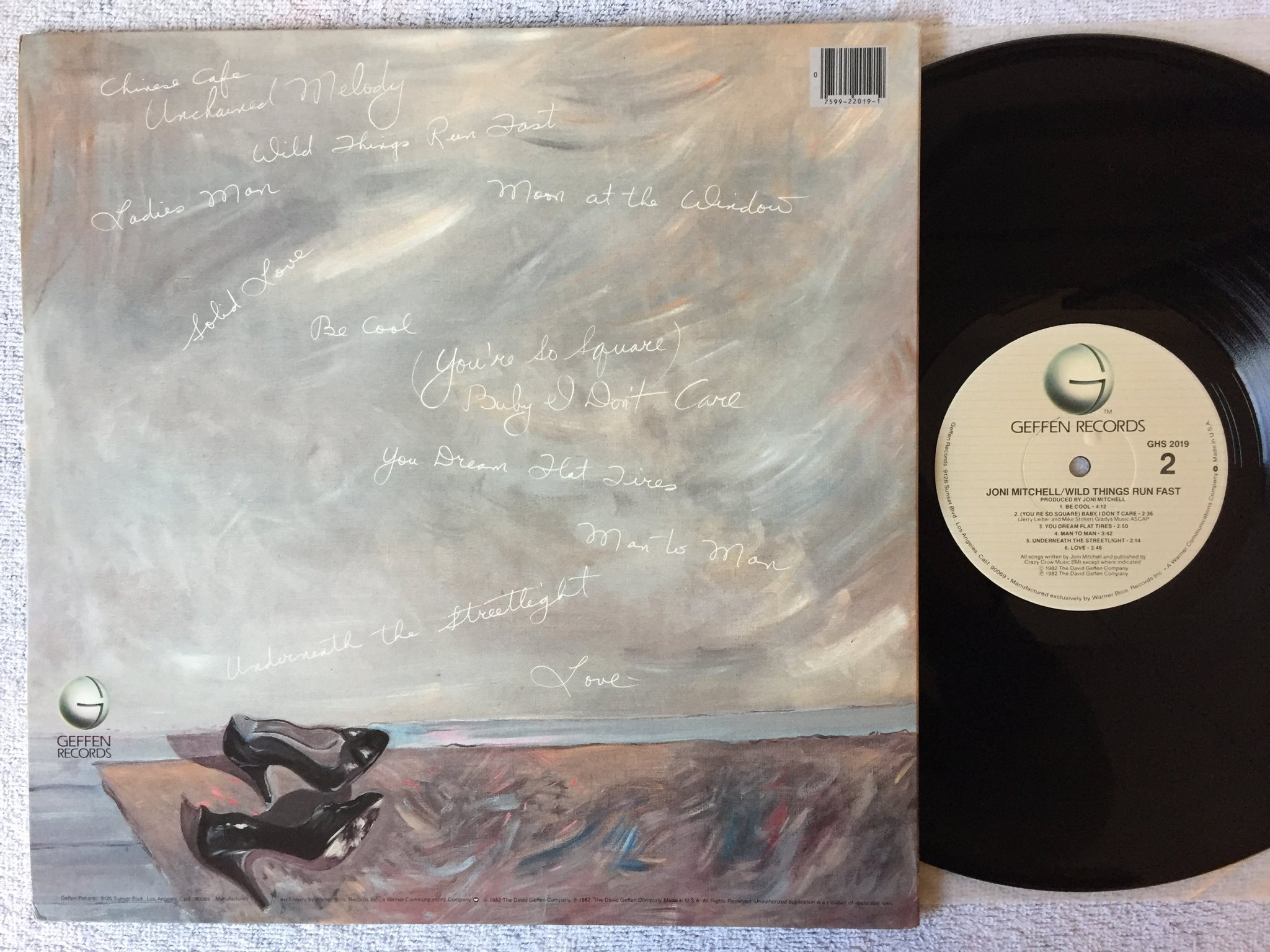 Omslagsbild för skivan JONI MITCHELL wild things run fast LP -82 US GEFFEN GHS 2019