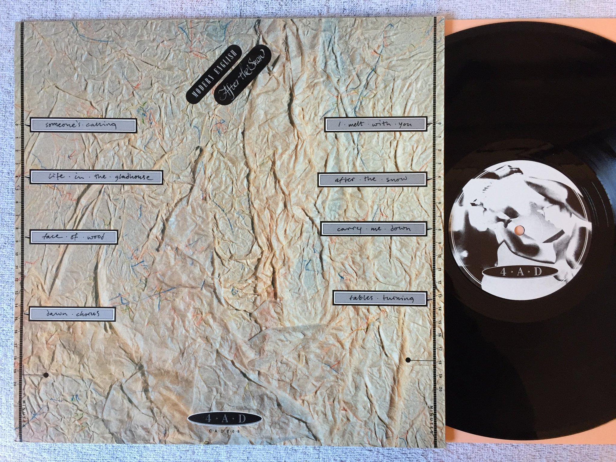 Omslagsbild för skivan MODERN ENGLISH after the snow LP -82 UK 4AD CAD 206