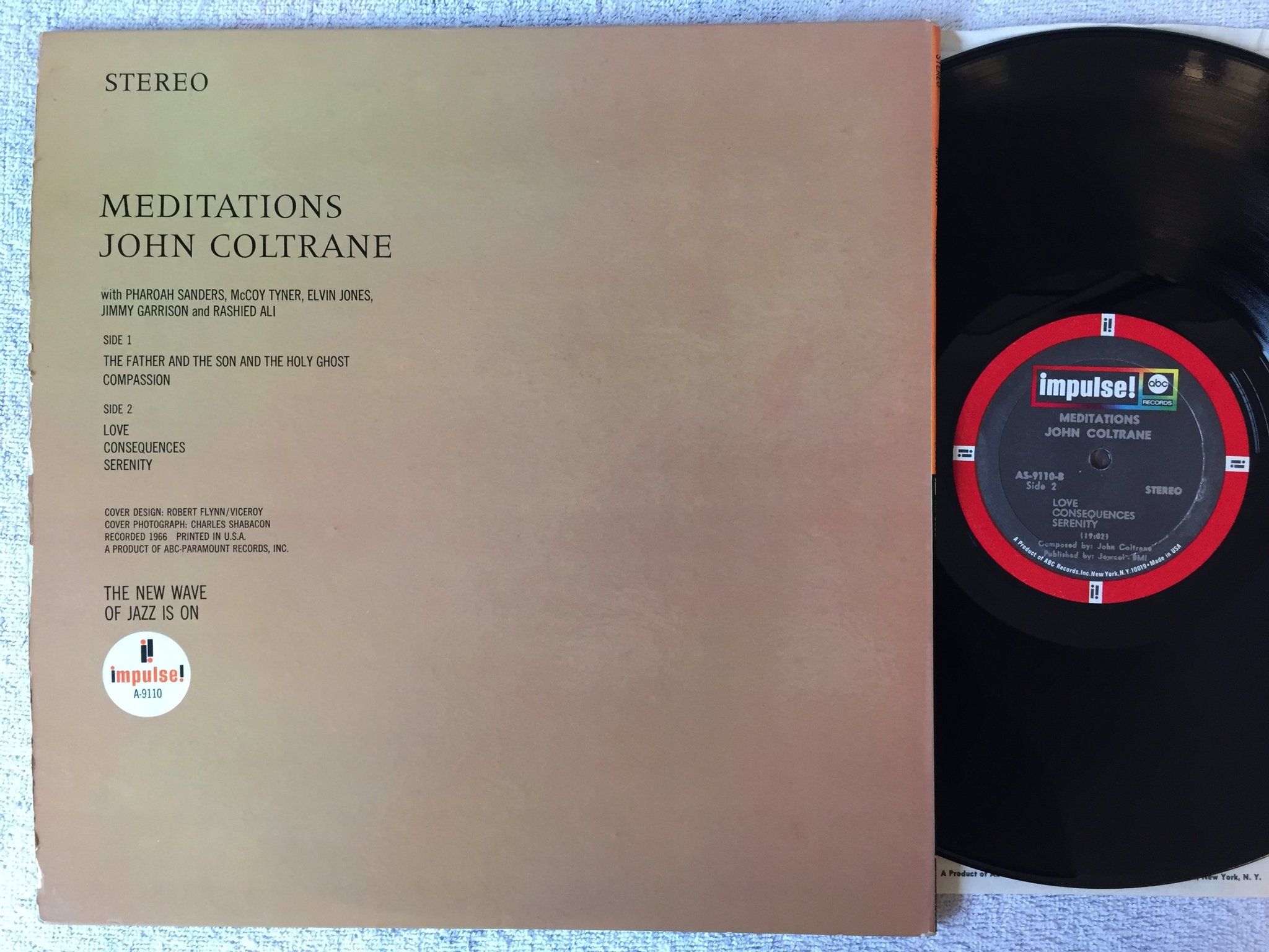 Omslagsbild för skivan JOHN COLTRANE meditations LP US IMPULSE AS-9110 