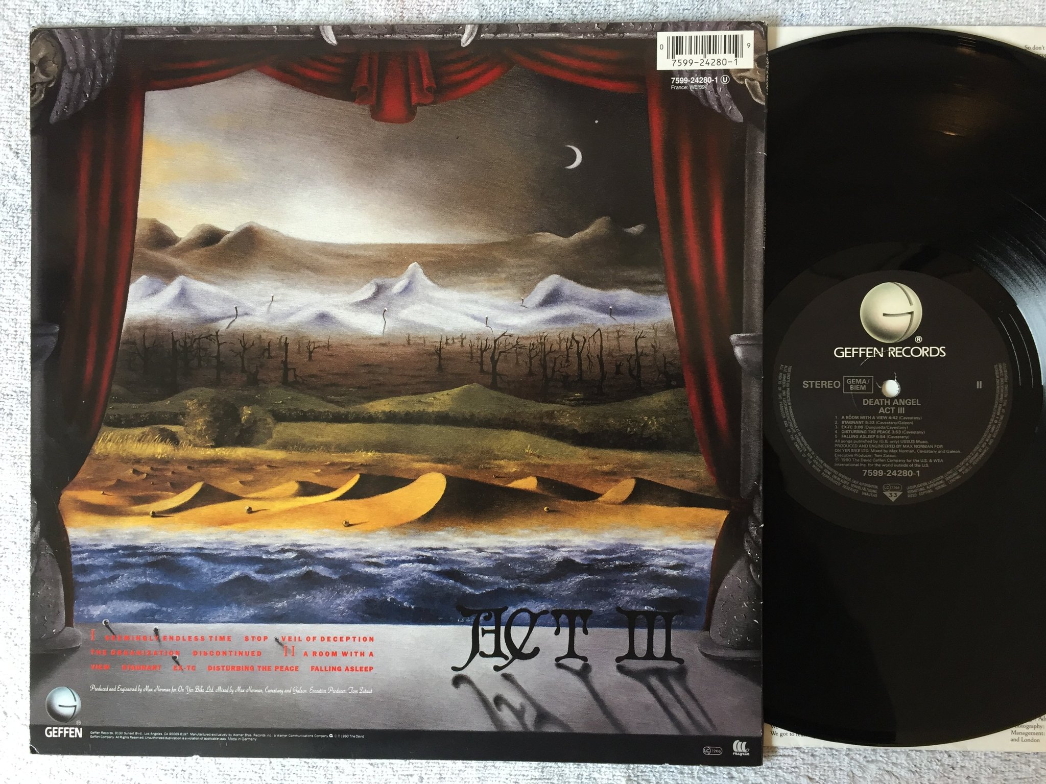 Omslagsbild för skivan DEATH ANGEL Act III LP -90 geffen 7599-24280-1 trash