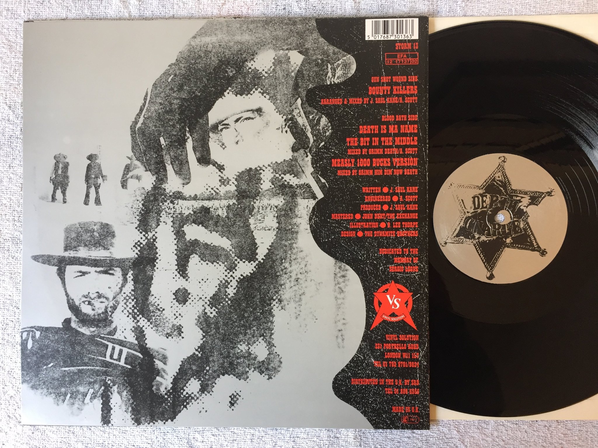 Omslagsbild för skivan DEPTH CHARGE Bounty Killers 12"single -89 UK VINYL SOLUTION STORM-13