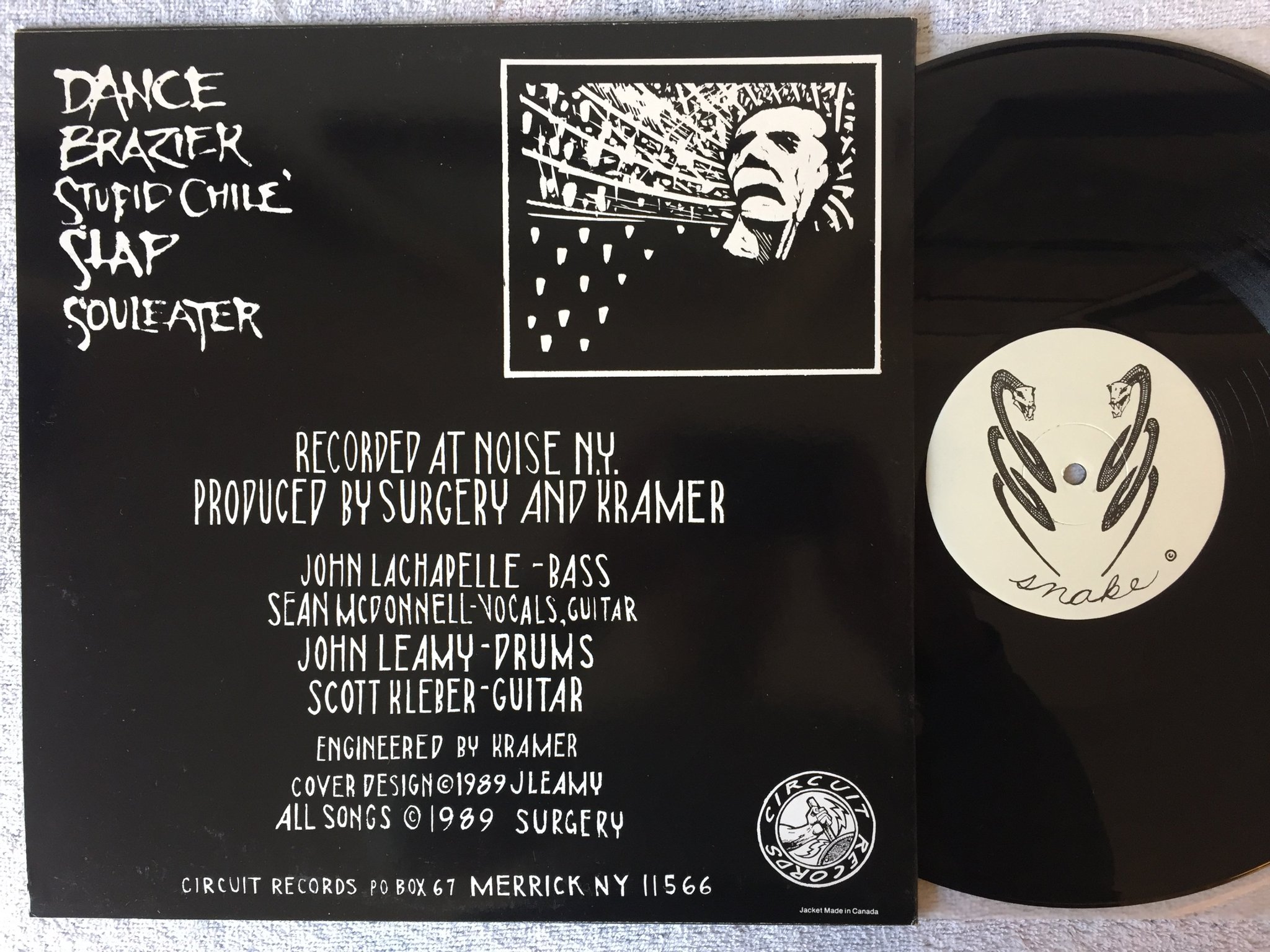 Omslagsbild för skivan SURGERY Souleater LP -89 US CIRCUIT CIRCA 002