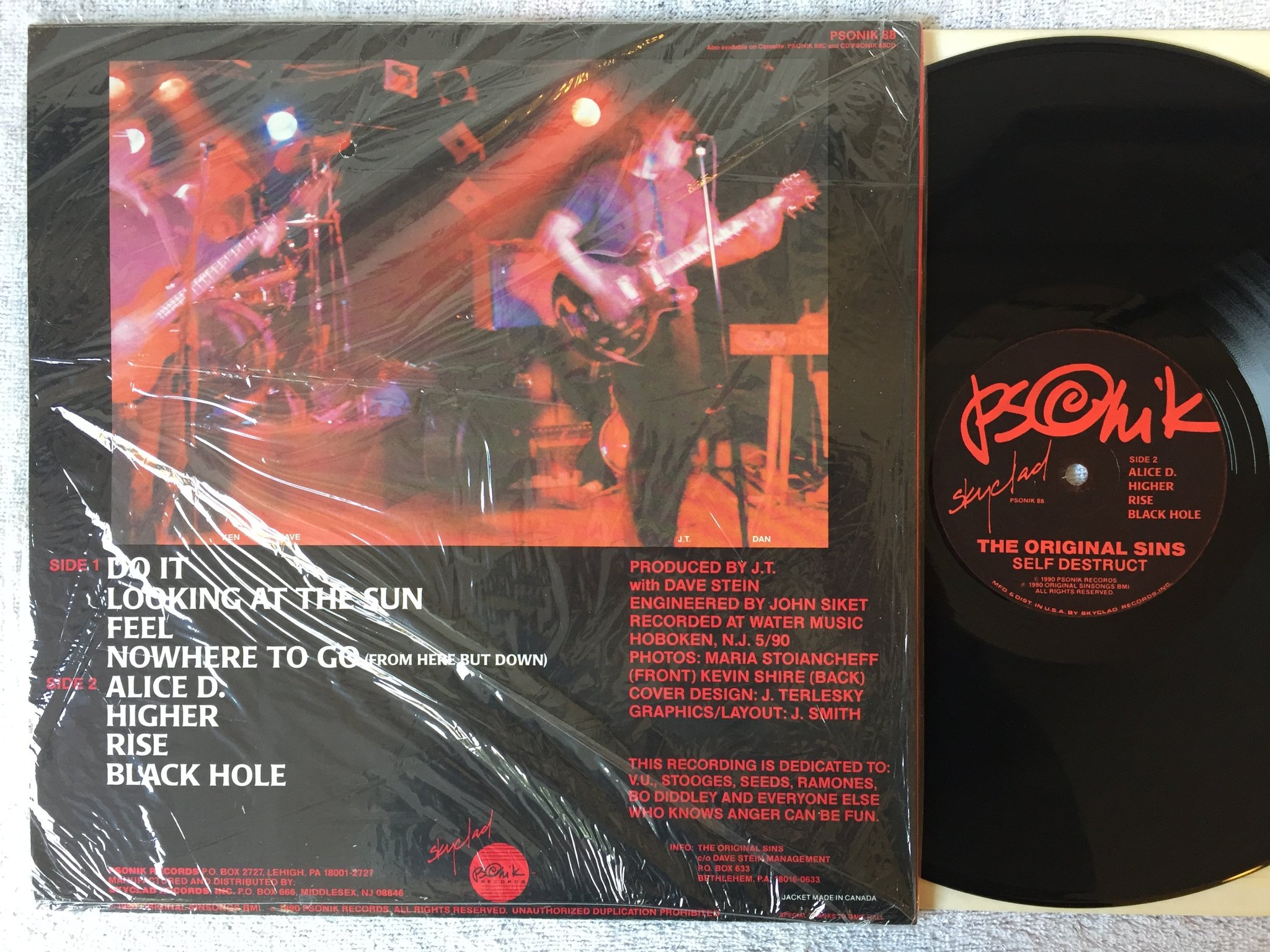 Omslagsbild för skivan THE ORIGINAL SINS Self Destruct LP -90 US PSONIK 88 garage rock 