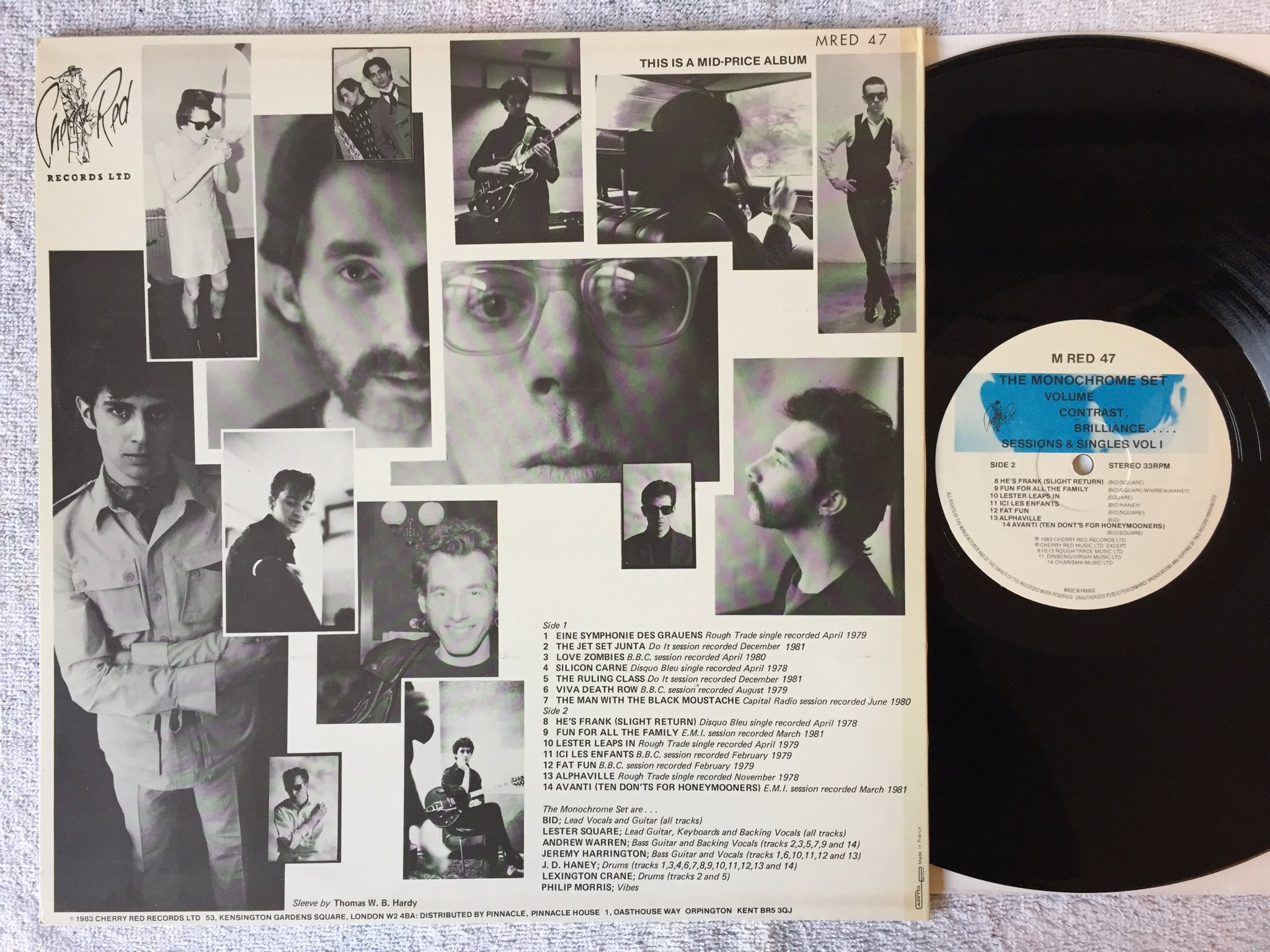 Omslagsbild för skivan THE MONOCHROME SET Volume, Contrast, Brilliance... LP -83 CHERRY RED MRED 47