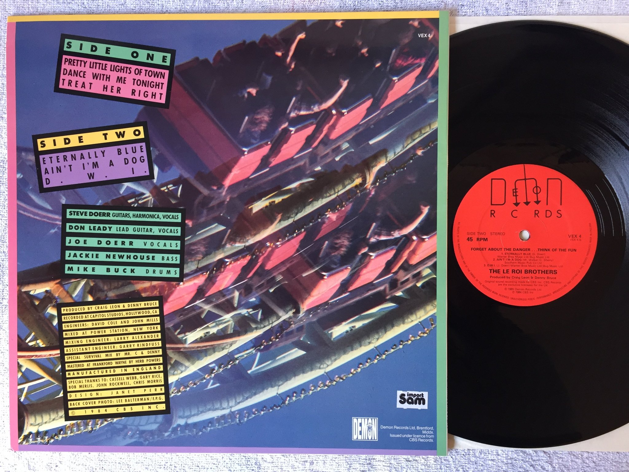 Omslagsbild för skivan THE LEROI BROTHERS Forget About The Danger Think Of The Fun MINI-LP rockabilly