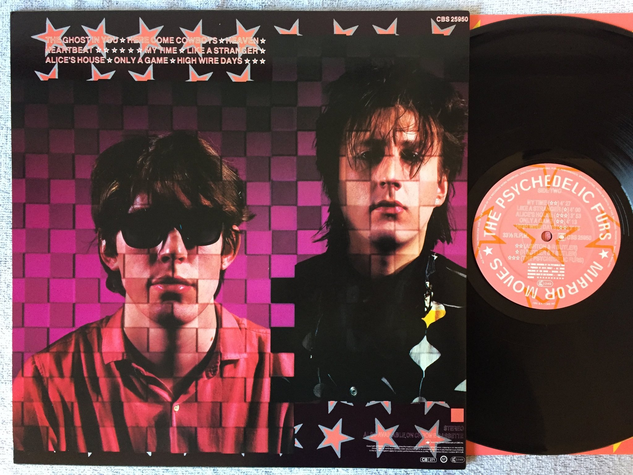 Omslagsbild för skivan THE PSYCHEDELIC FURS Mirror Moves LP -84 UK CBS 25950 poster Ltd Ed