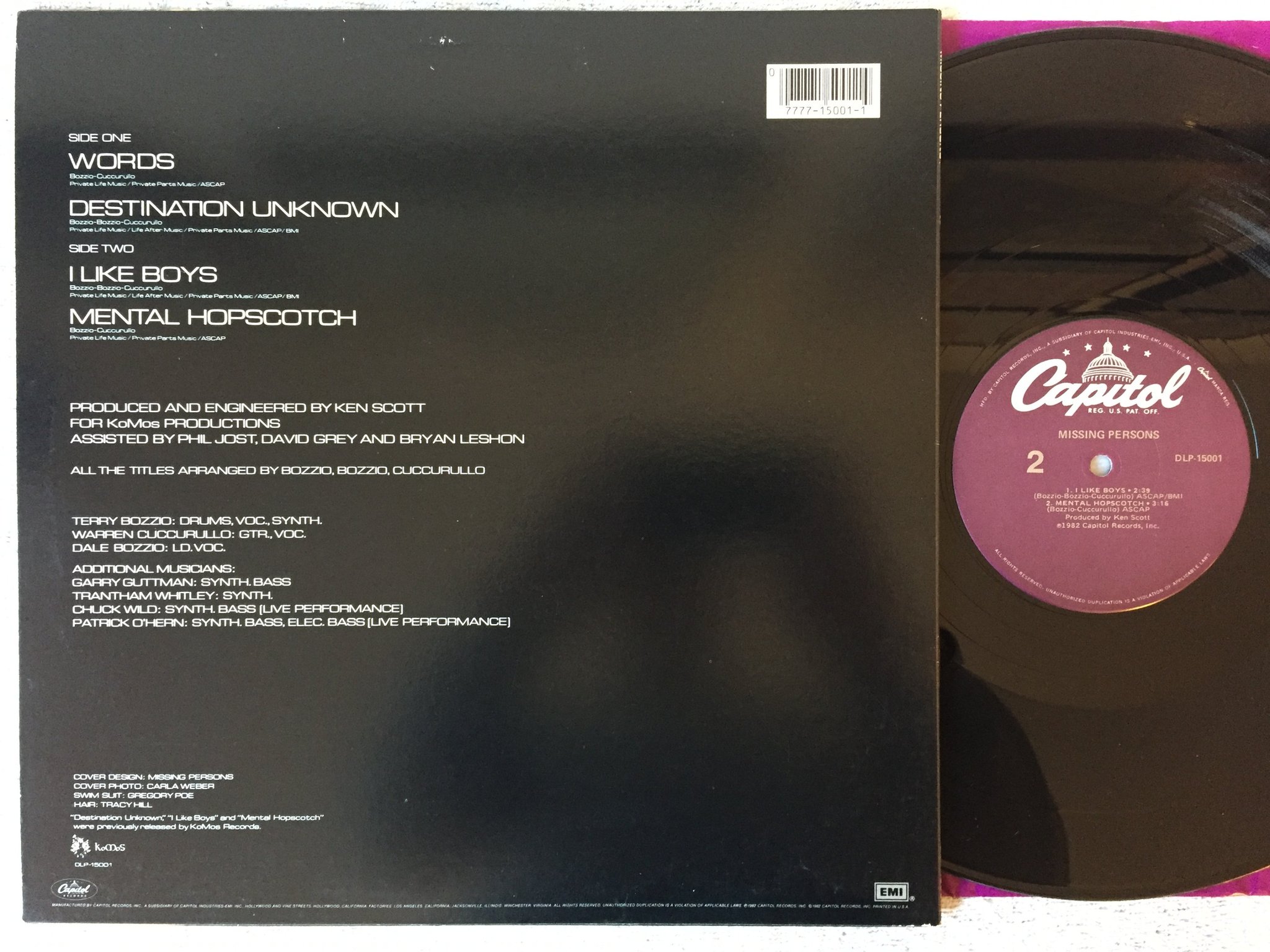 Omslagsbild för skivan MISSING PERSONS s/t mini-LP -82 US CAPITOL DLP 15001