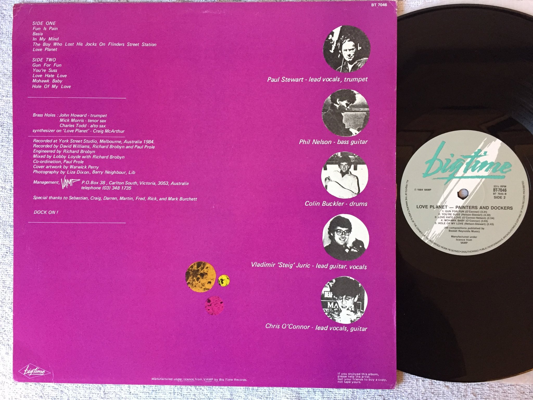 Omslagsbild för skivan LOVE PLANET painters and dockers LP -84 Australia BIG TIME BT 7046
