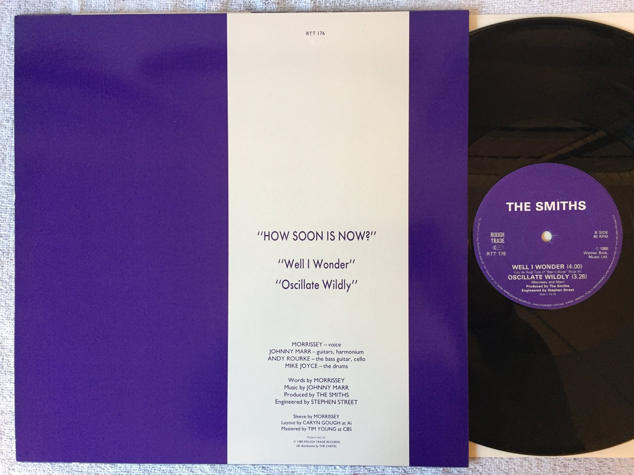 Omslagsbild för skivan THE SMITHS How Soon Is Now? 12"single -85 ROUGH TRADE RTT 176