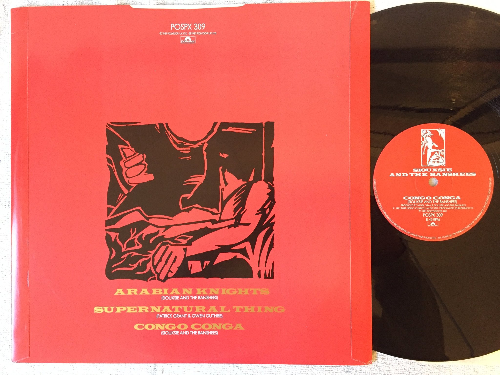 Omslagsbild för skivan SIOUXSIE & THE BANSHEES Arabian Knights 12"single -81 UK POLYDOR POSPX 309
