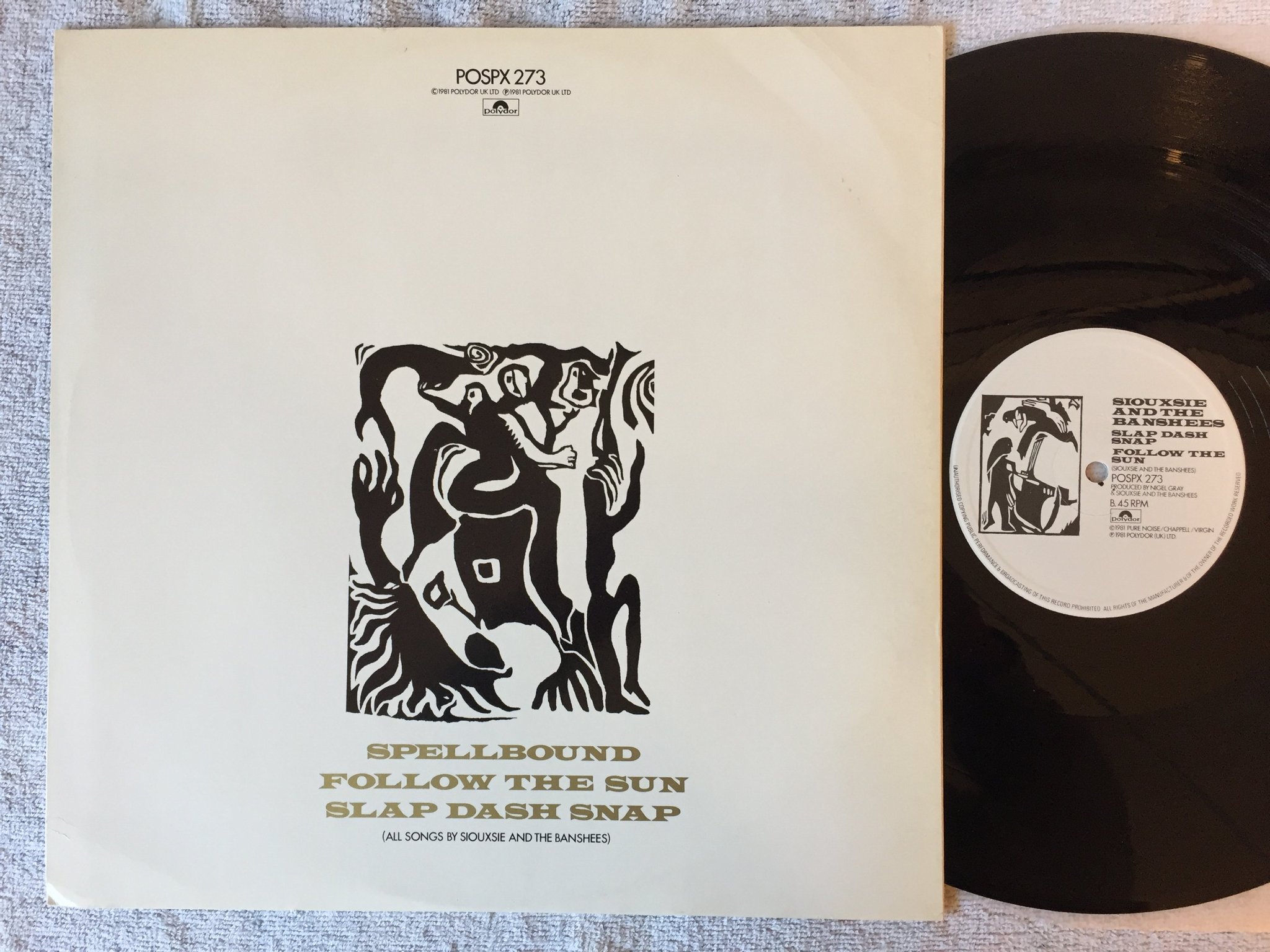 Omslagsbild för skivan SIOUXSIE & THE BANSHEES Spellbound 12"single -81 UK POLYDOR POSPX 273