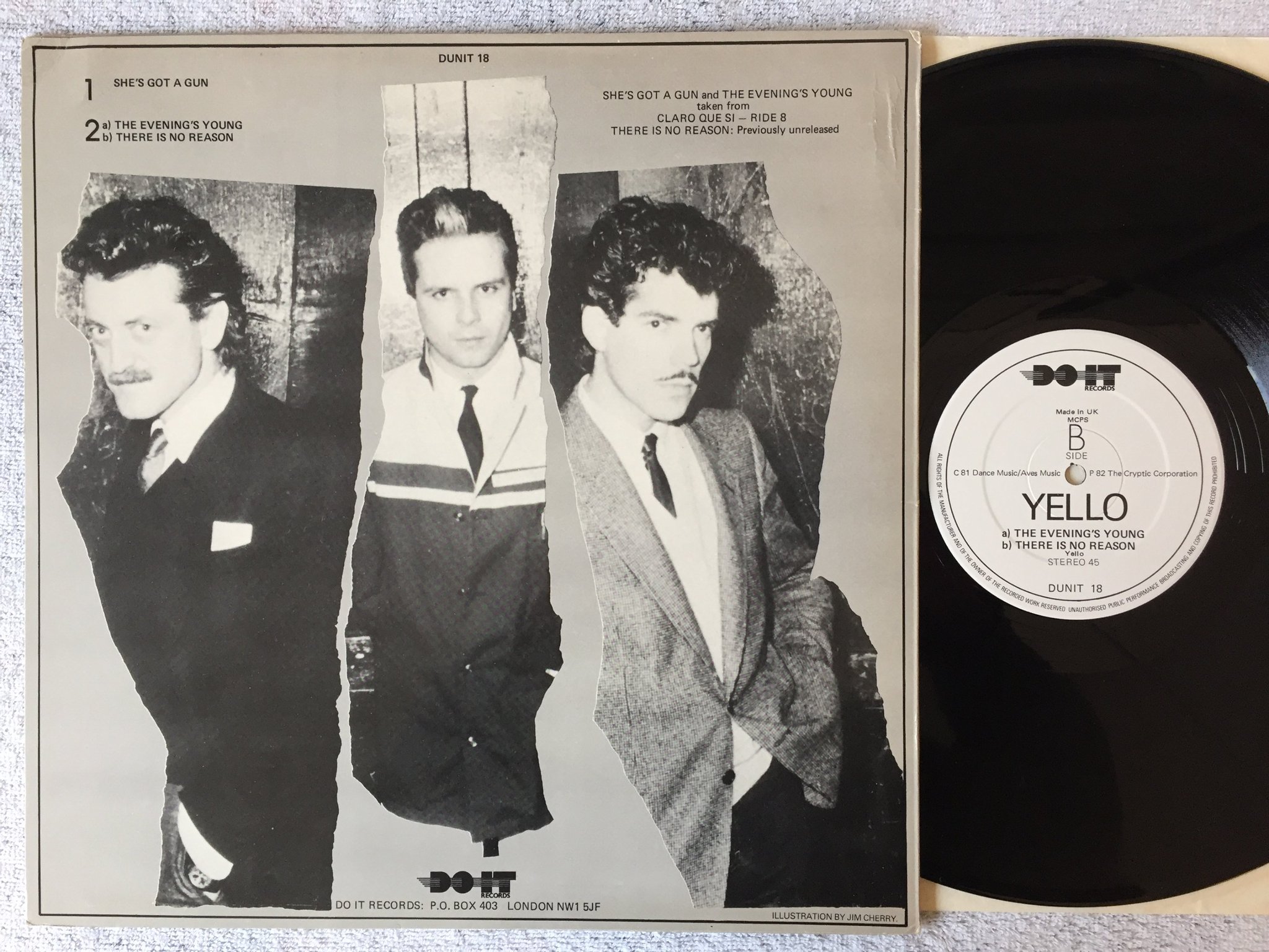 Omslagsbild för skivan YELLO She's Got A Gun 12"single -82 UK DO IT DUNIT 18