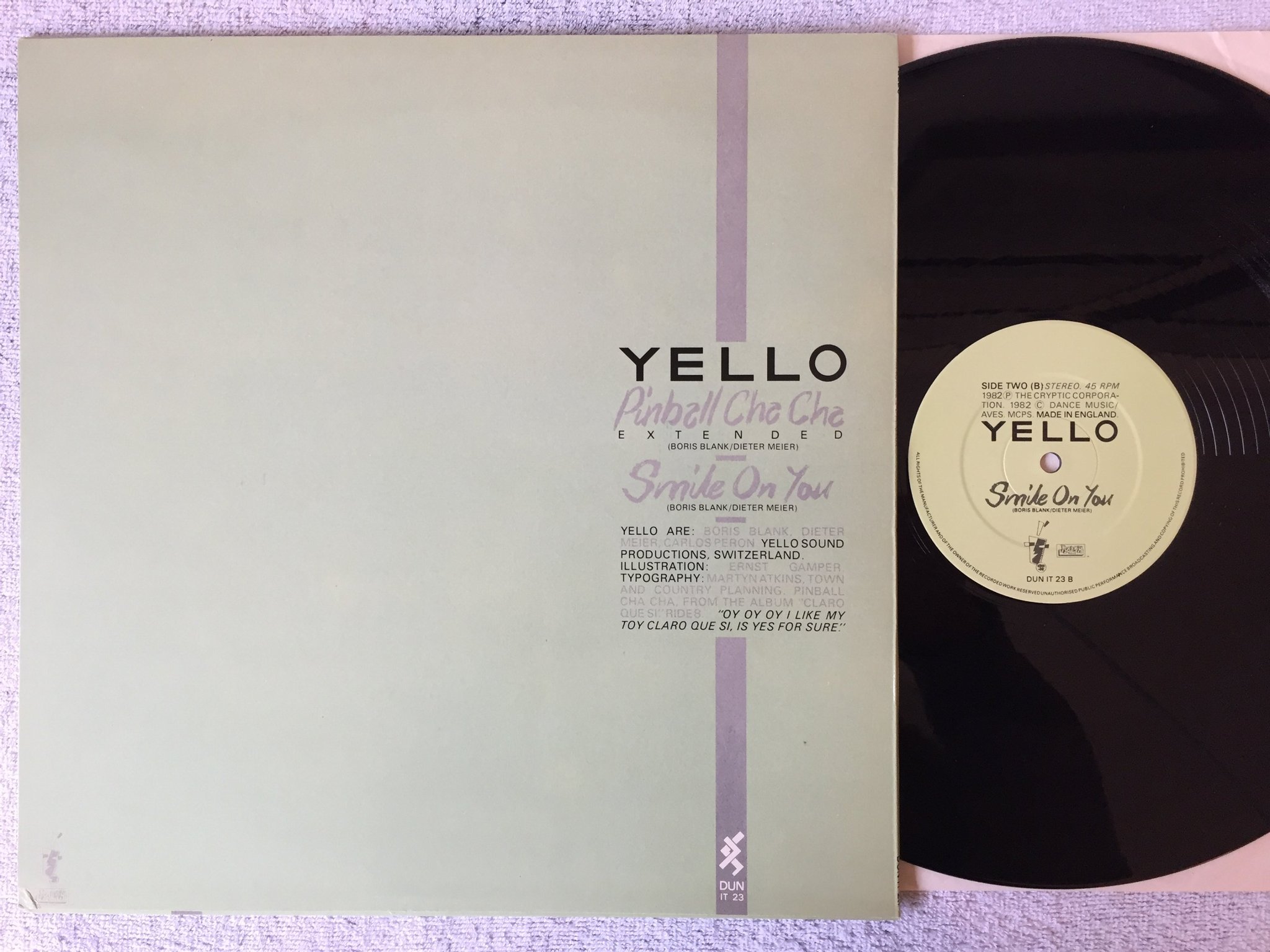 Omslagsbild för skivan YELLO Pinball Cha Cha 12"single -82 UK RALPH DUN IT 23