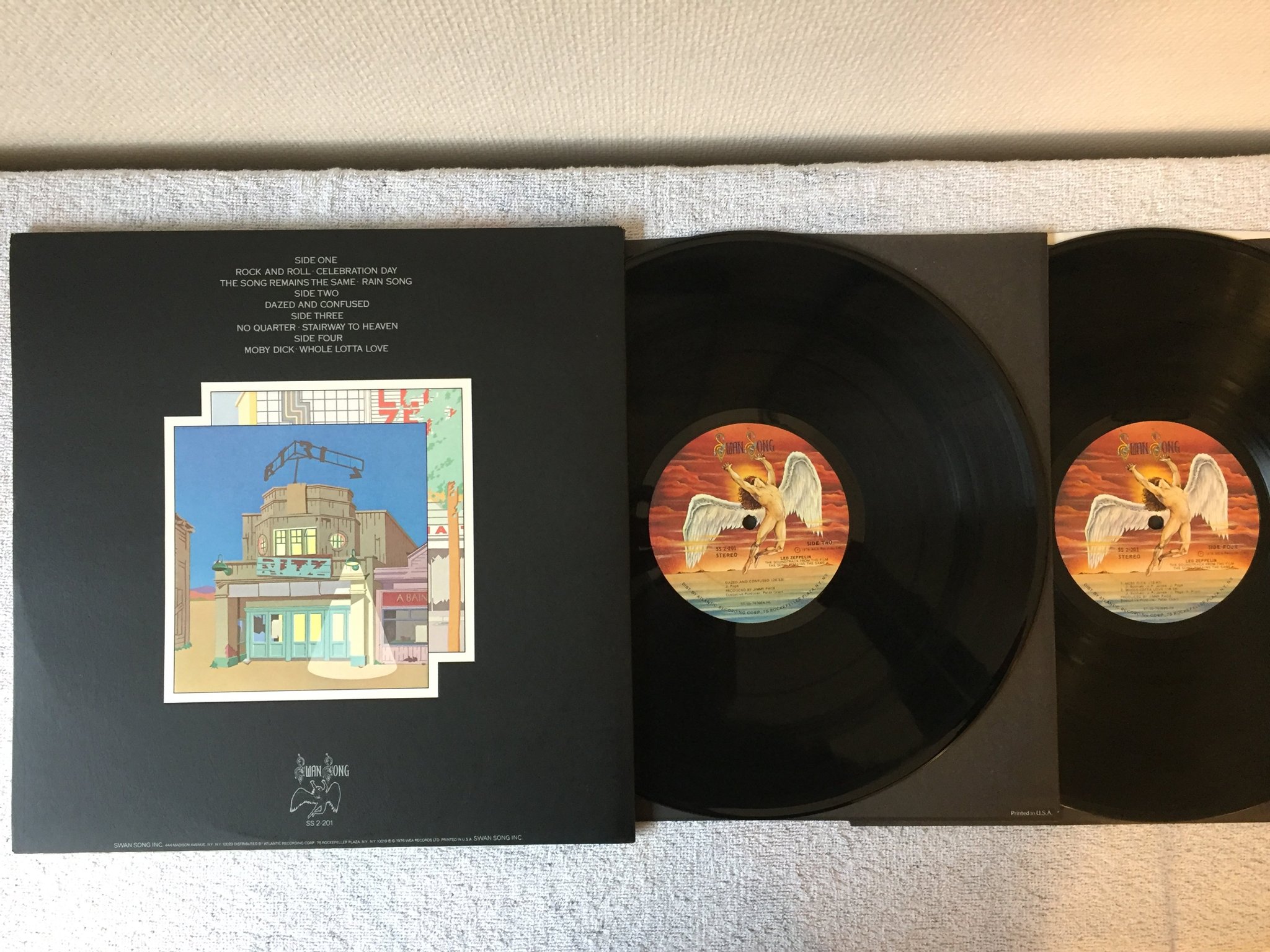 Omslagsbild för skivan LED ZEPPELIN the song remains the same 2xLP -76 US SWAN SONG SS 2-201