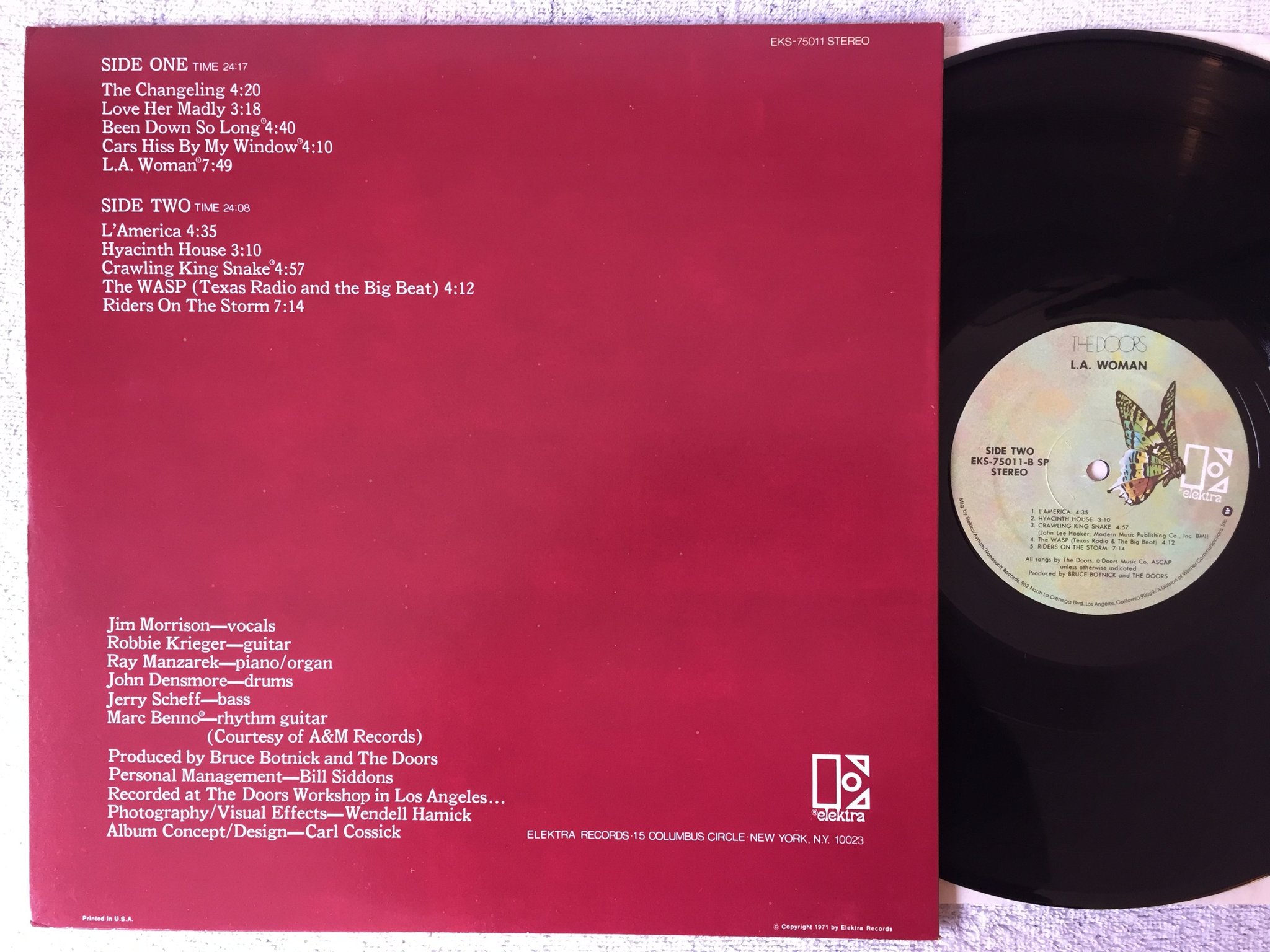 Omslagsbild för skivan THE DOORS L.A. woman  LP  US ELEKTRA  EKS 75011 SP