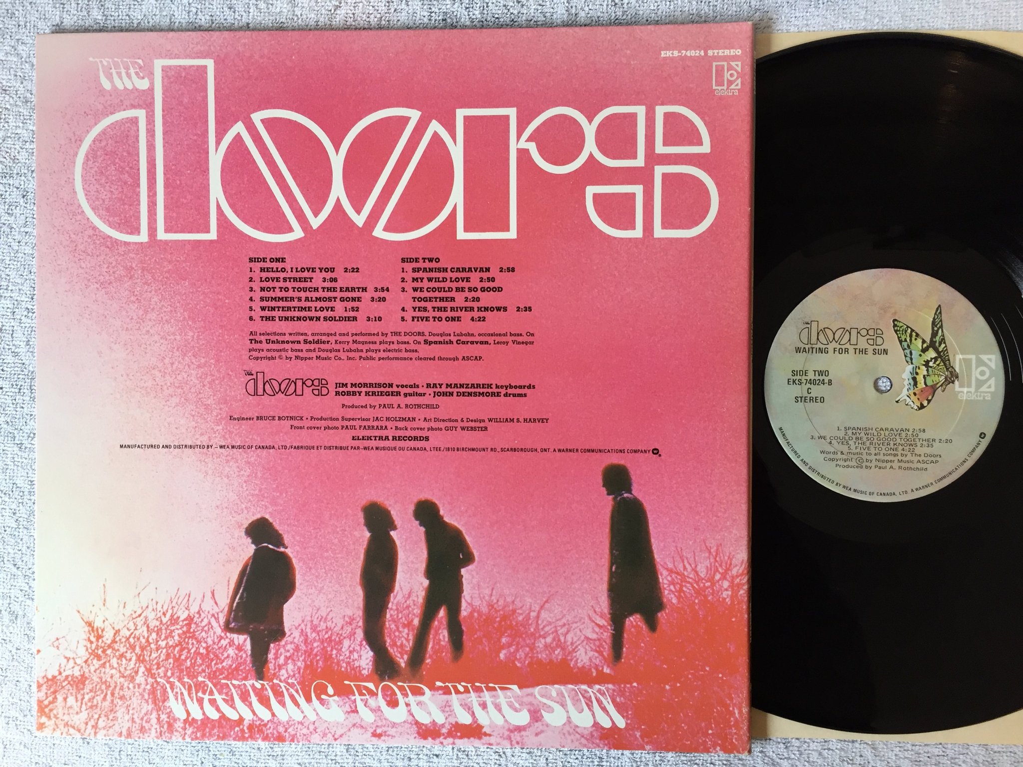 Omslagsbild för skivan THE DOORS waiting for the sun LP  Can  ELEKTRA EKS 74024