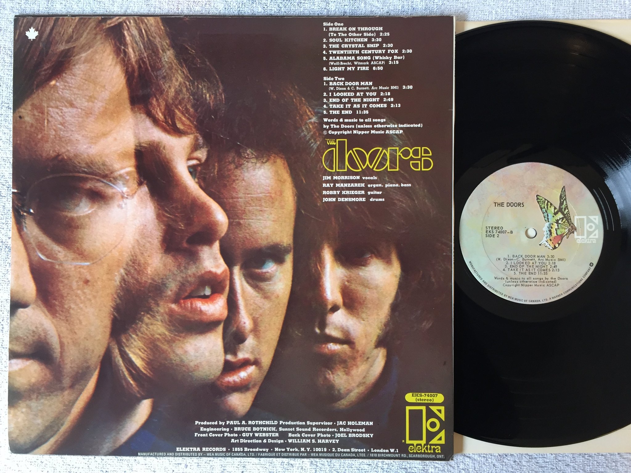 Omslagsbild för skivan THE DOORS s/t  LP Can ELEKTRA EKS 74007