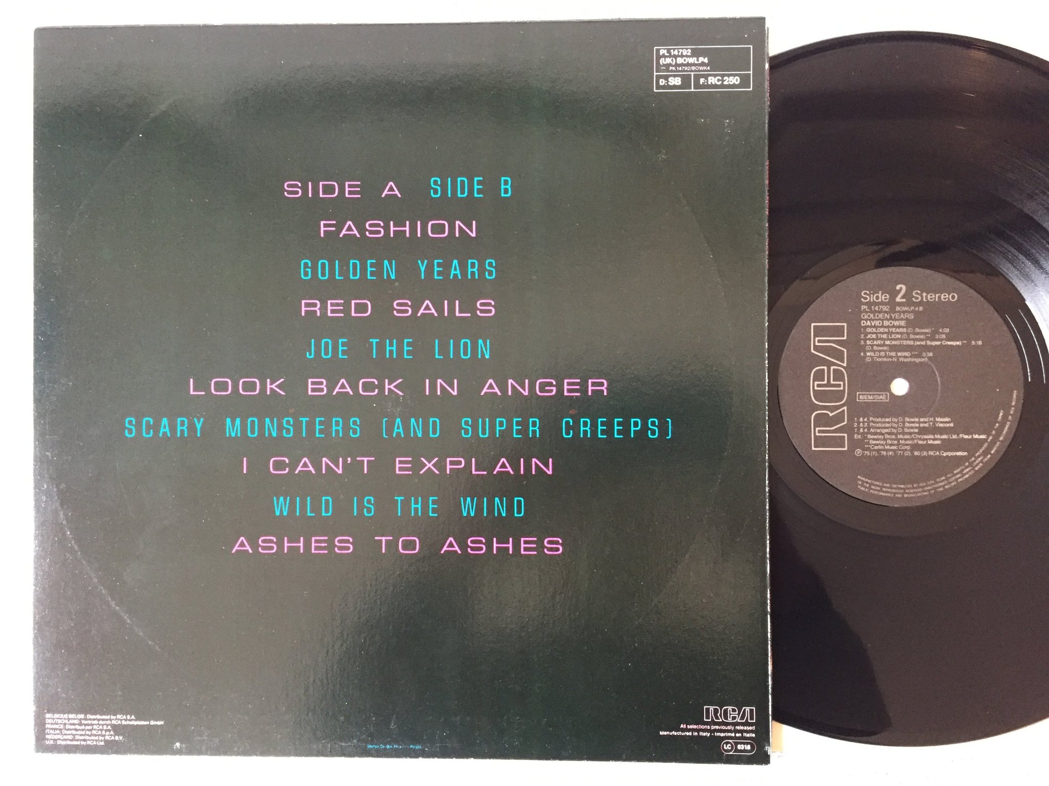 Omslagsbild för skivan DAVID BOWIE golden years LP Ita RCA PL 14792