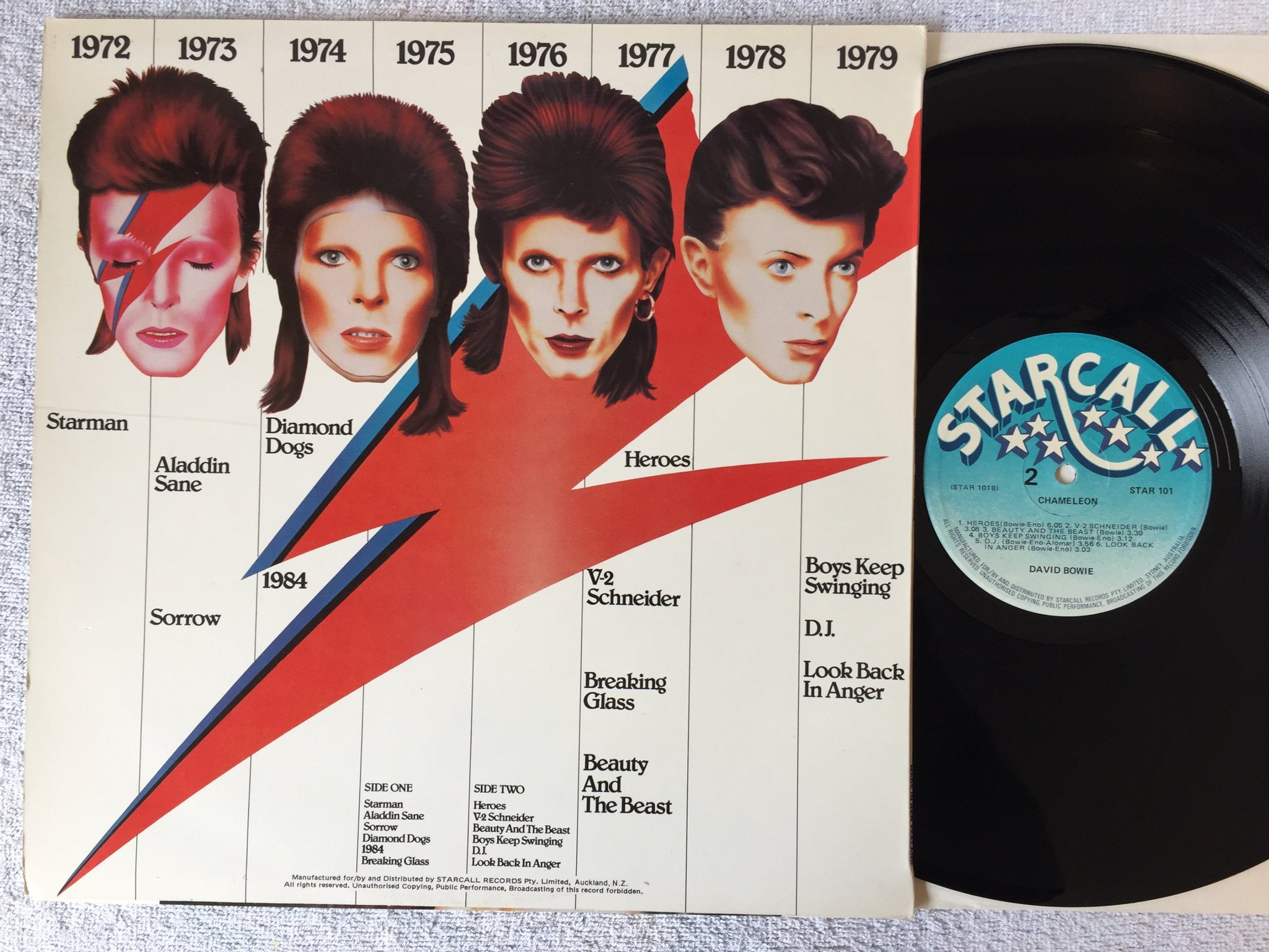 Omslagsbild för skivan DAVID BOWIE chameleon LP -79 Australia STARCALL STAR 101 rare ! ! 