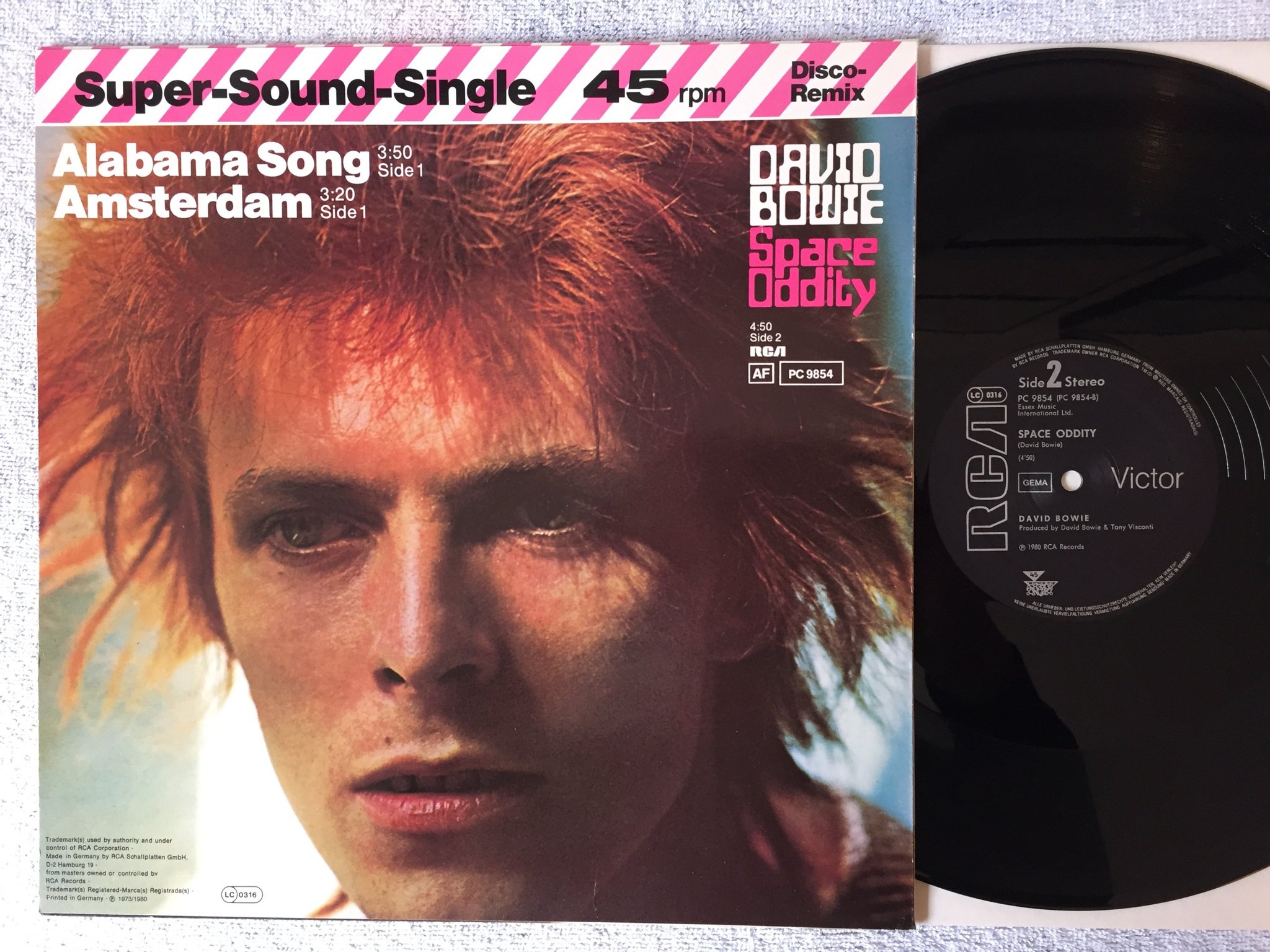 Omslagsbild för skivan DAVID BOWIE alabama song (disco remix) 12"single -82 Ger RCA PC 9854