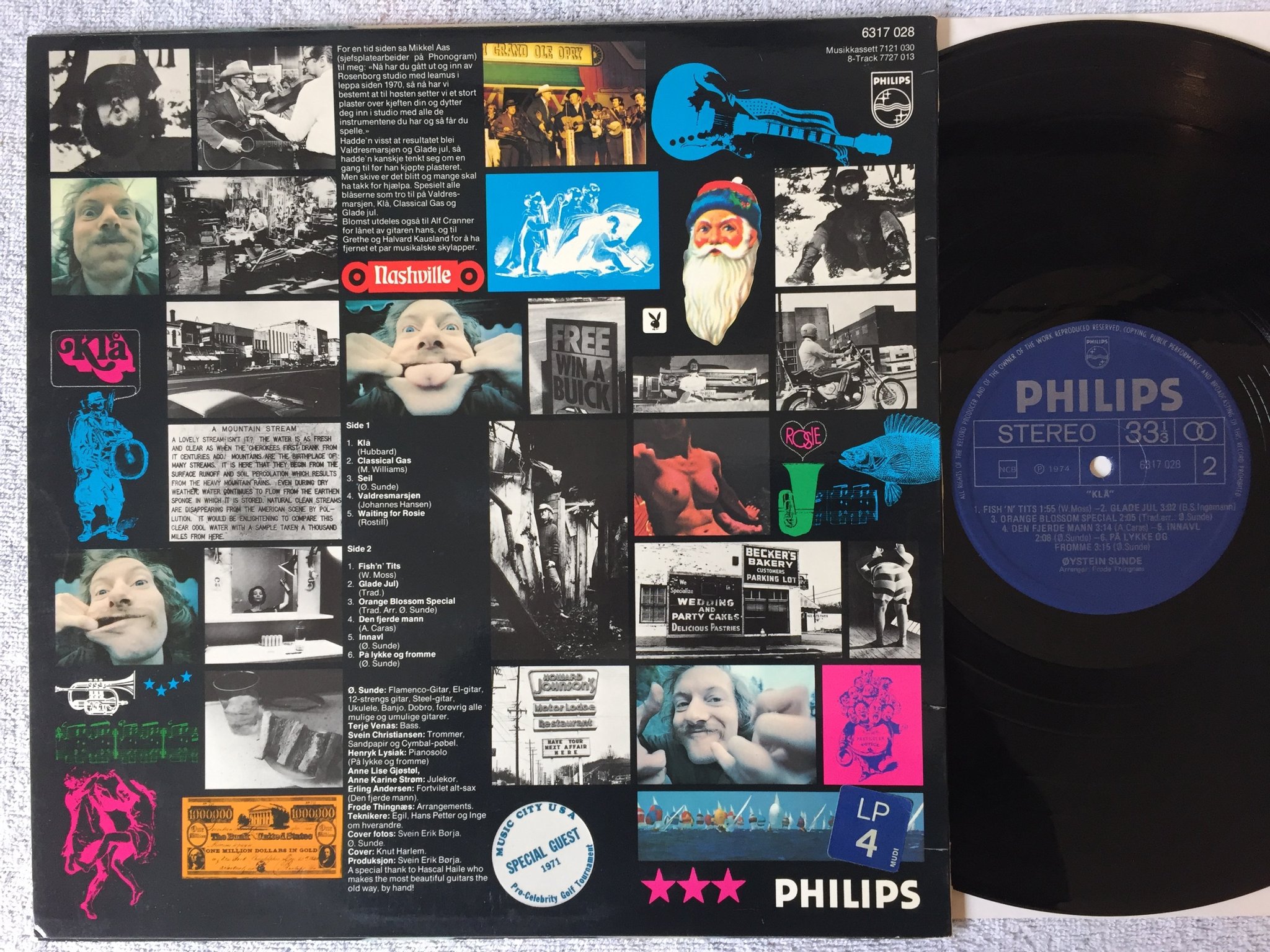 Omslagsbild för skivan ØYSTEIN SUNDE "klå" LP -74 Norway PHILIPS 6317 028