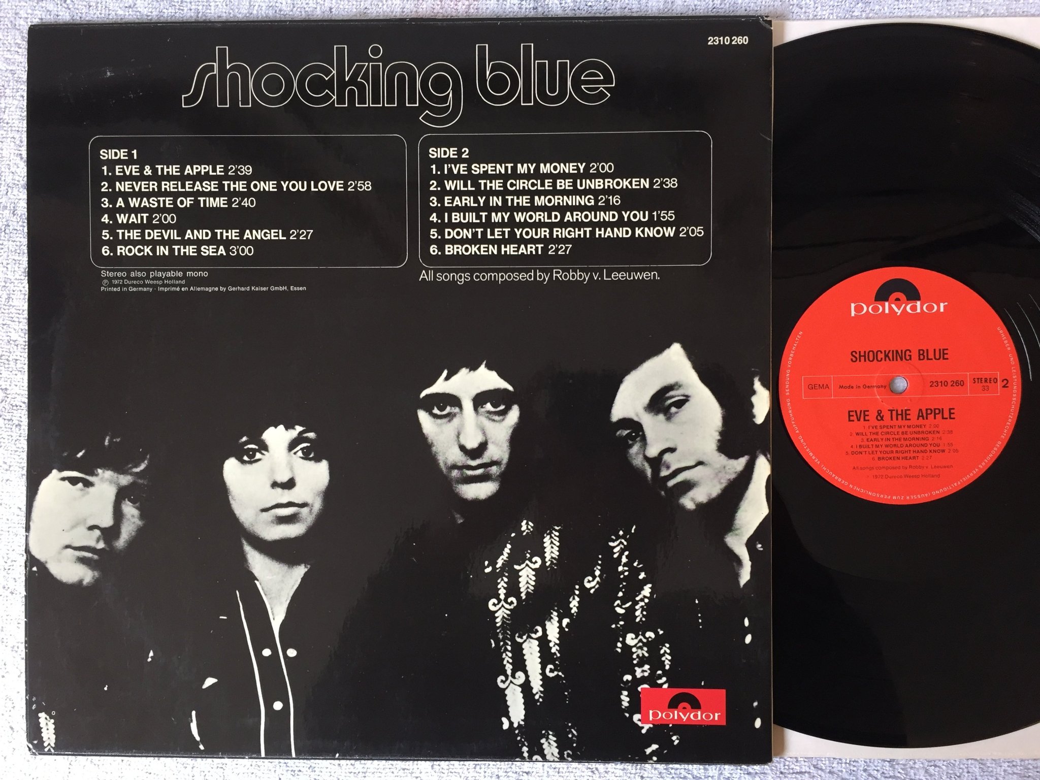 Omslagsbild för skivan SHOCKING BLUE eve & the apple LP -72 Ger POLYDOR 2310260