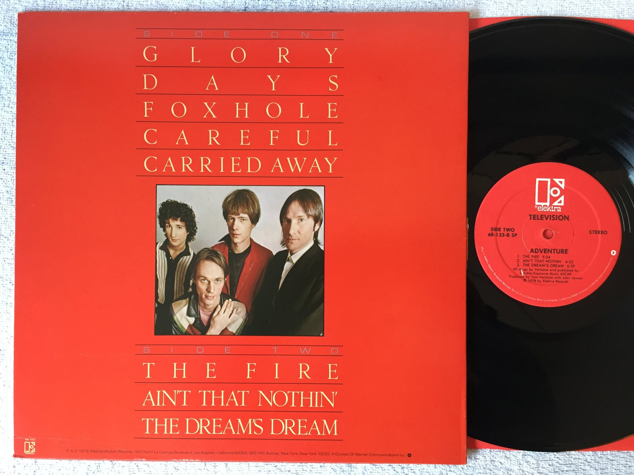 Omslagsbild för skivan TELEVISION adventure LP -78 US ELEKTRA 6E 133 SP 